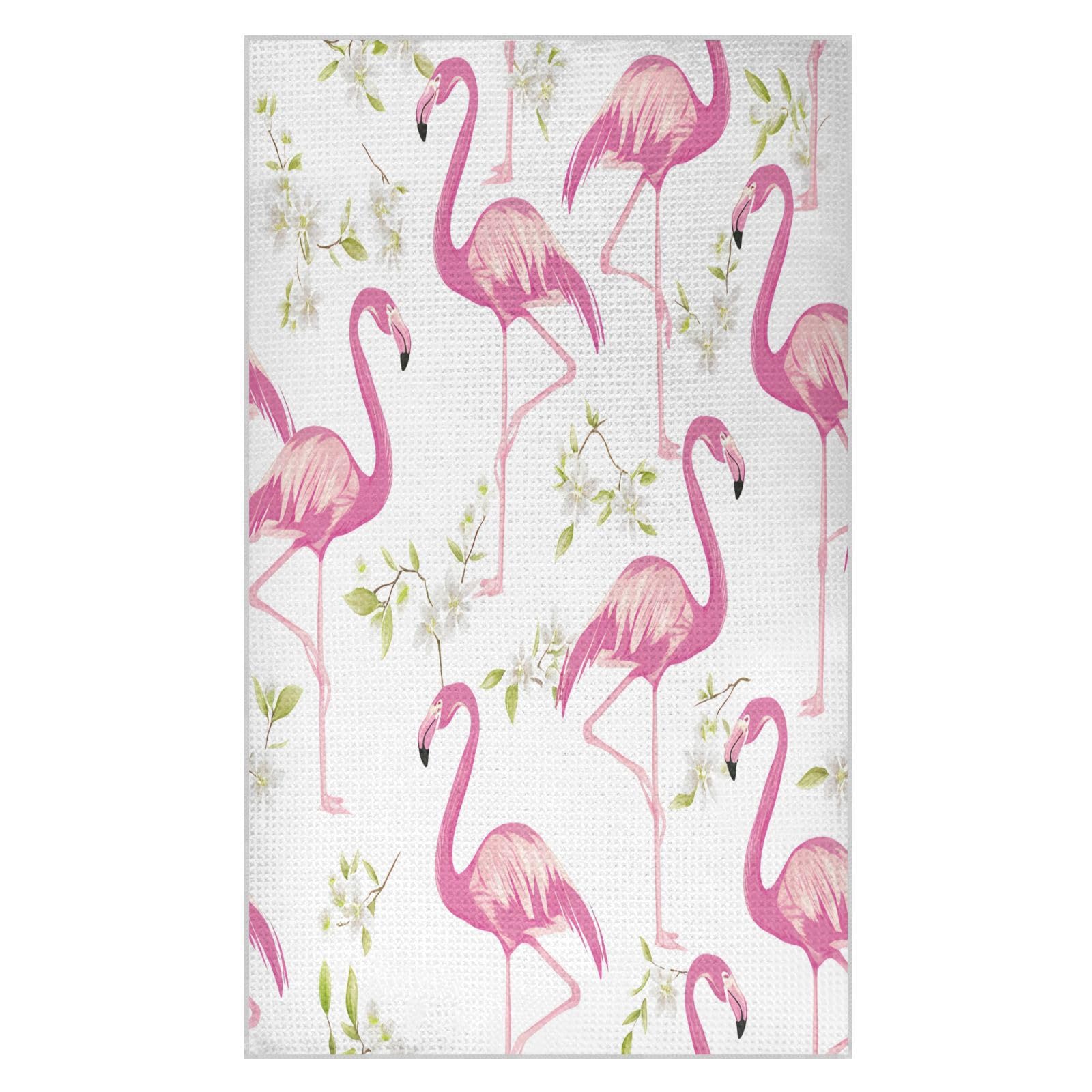 JiangGgen Flamingos Kitchen Towels 2-Pack Soft Absorbent Dish Towels