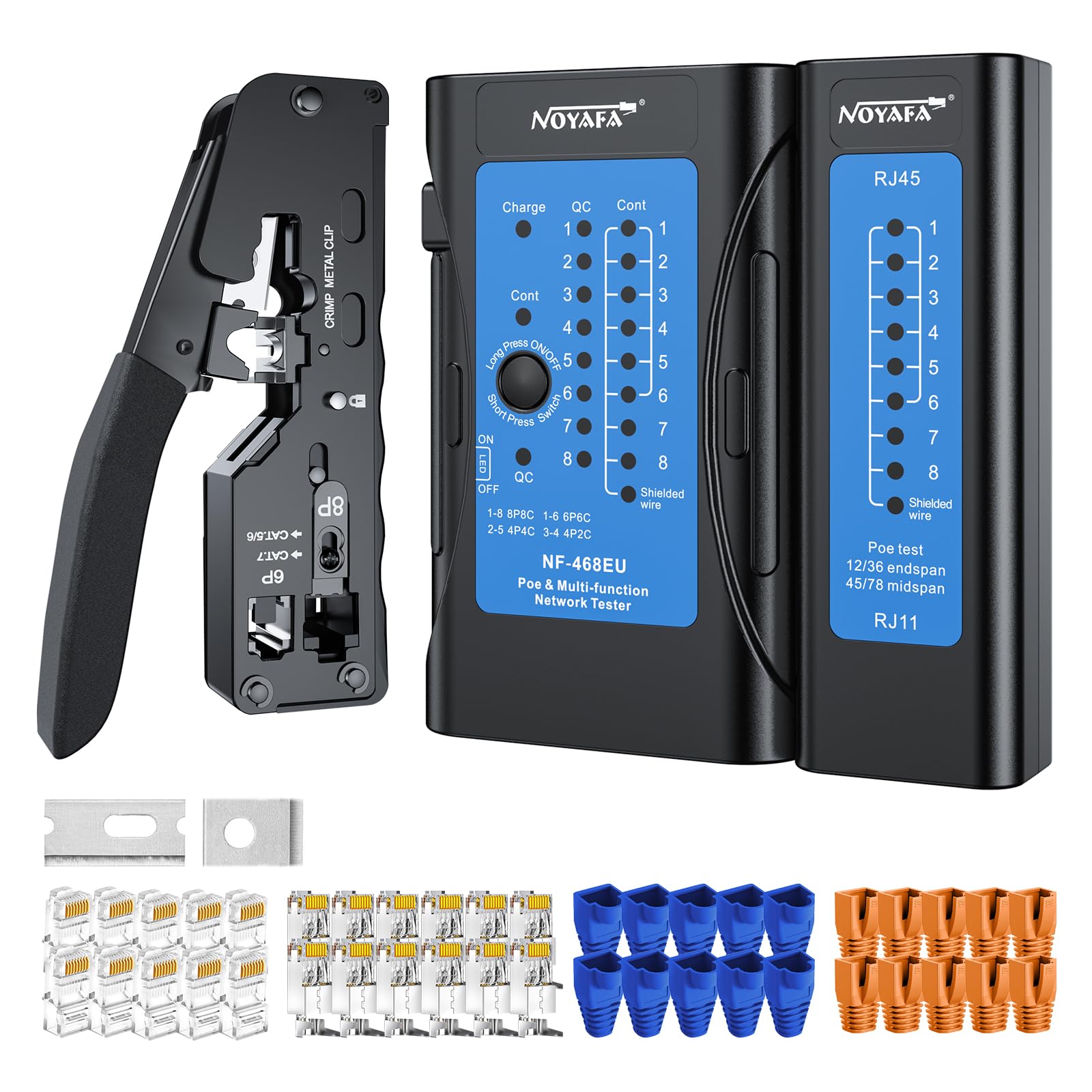 Network Cable Tester & Crimper Kit - Rechargeable -1