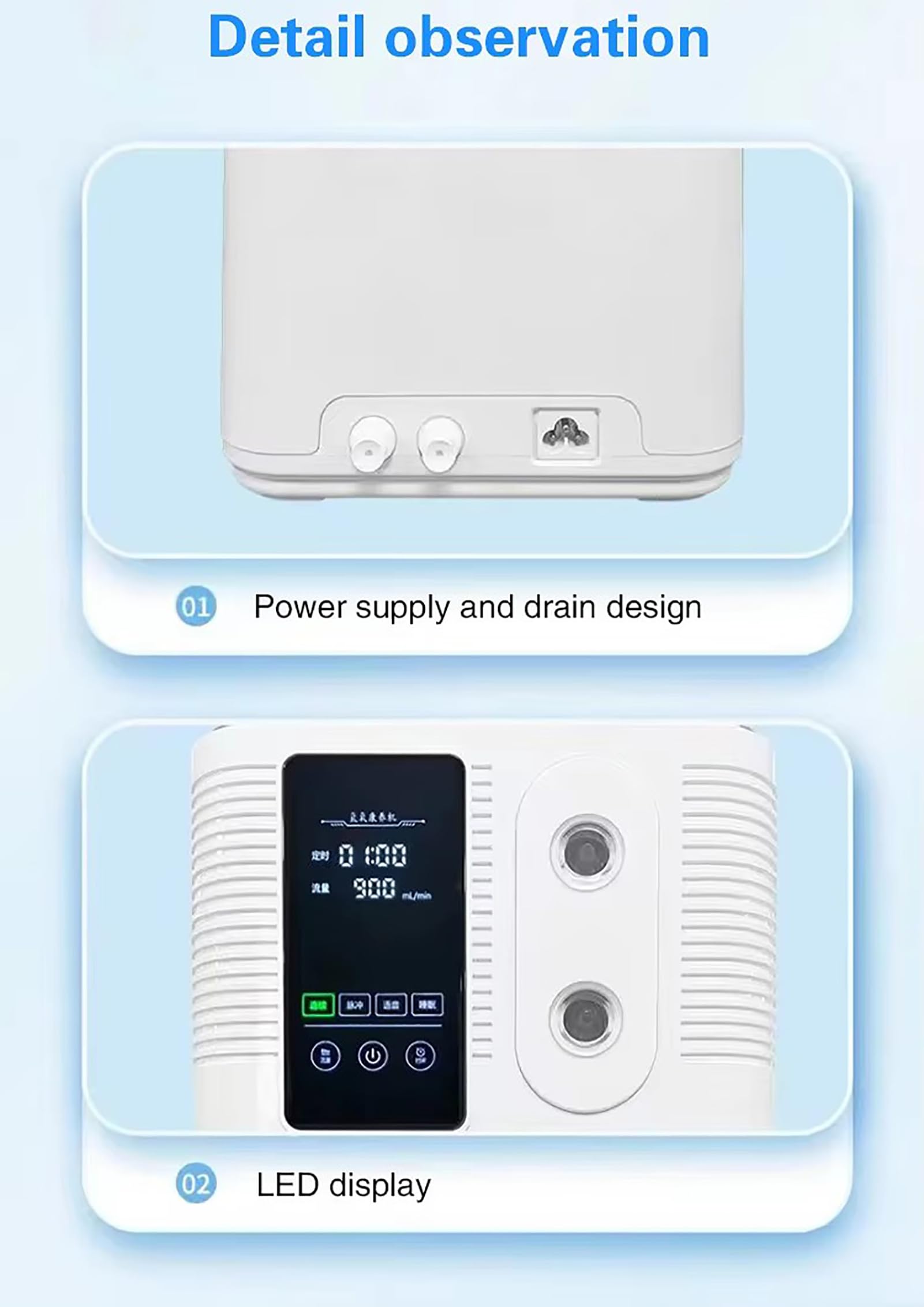 Wasserstoffgenerator für die H2-Inhalation, 99,99% Reiner H2-Inhalator mit Doppelausgang, Wasserstoffwassergerät mit PEM-Technologie, Einstellbarer Durchfluss 1500ml/min