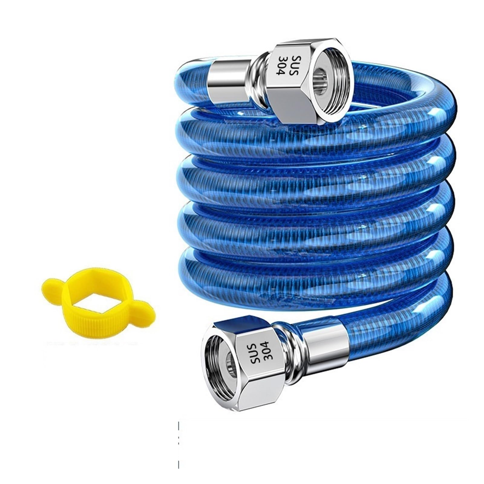 1 par de Tubos corrugados de Acero Inoxidable, Tubos corrugados, Tubos de Agua fría y Caliente, Longitud de formación, Manguera de conexión de Calentador de Agua(150CM_DN15)