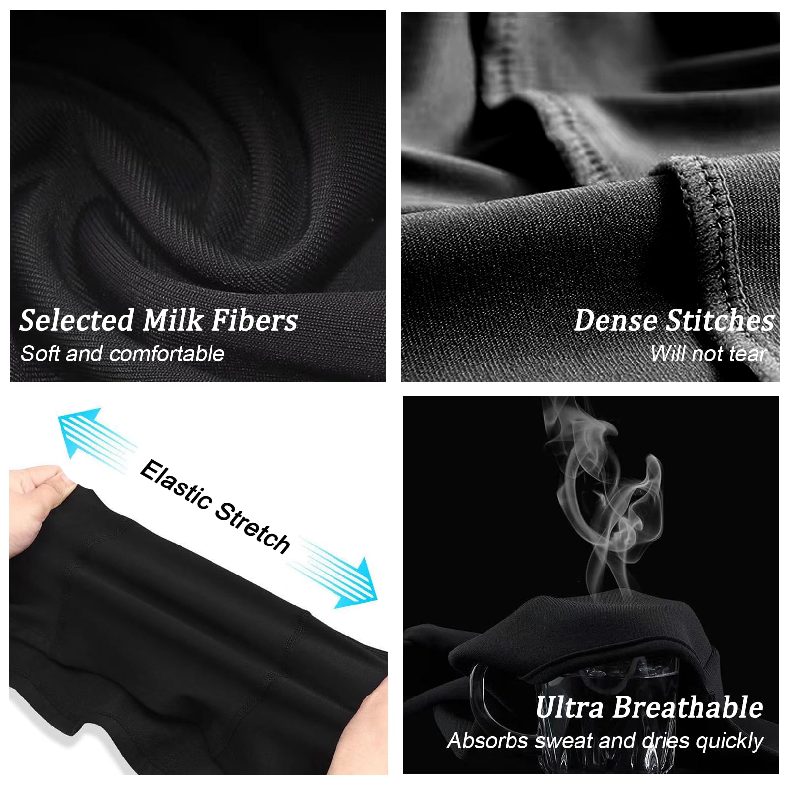 5 Pzs Máscara de Pasamontañas, Balaclava Protector, Bufanda de Verano para el Cuello Anti Viento Transpirable Protector UV Bufanda de esquí para Motocicleta Hombre y Mujer, Talla única (Negro)