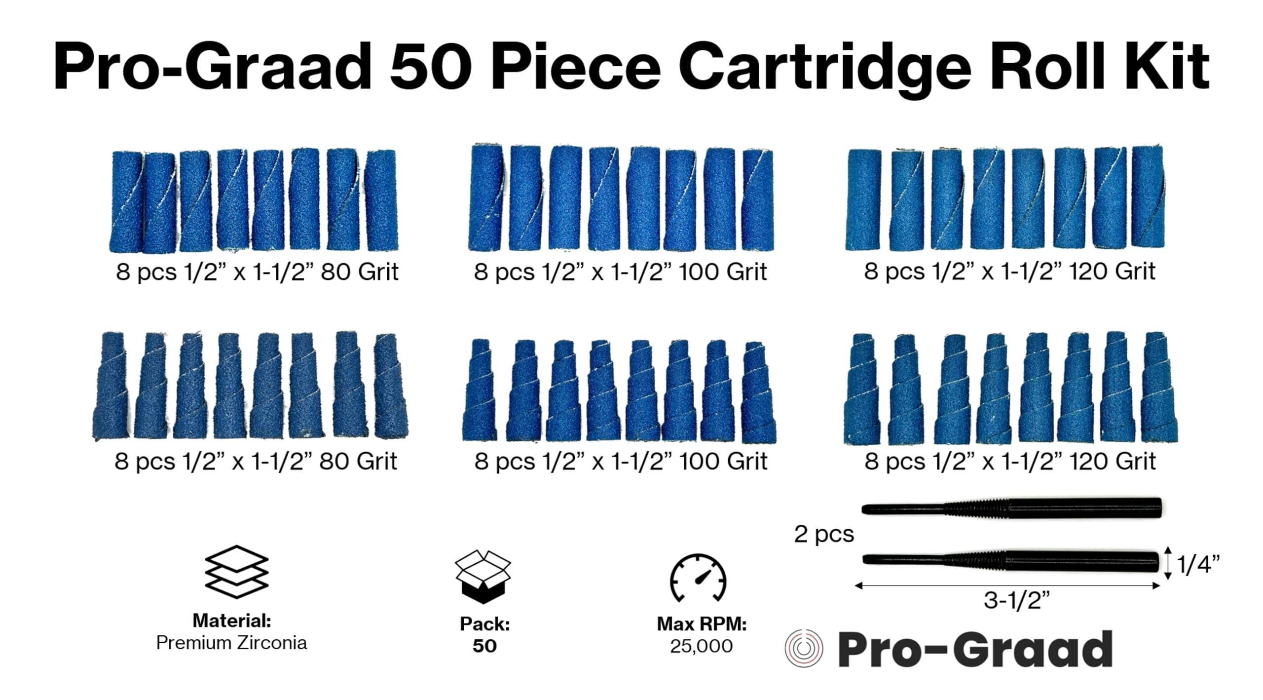 Zirconia Sanding Rolls Kit - Precision Sanding -3