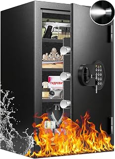 Mitlvge 35Min Real Fireproof Safe Box, 23.4\\\'\\\' Tall Home Safes Water and Fireproof with Keys & 
