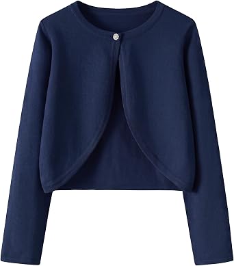 Yekaty Girls Sweaters Long Sleeve Cardigan Bolero Shrugs Button Down Jacket