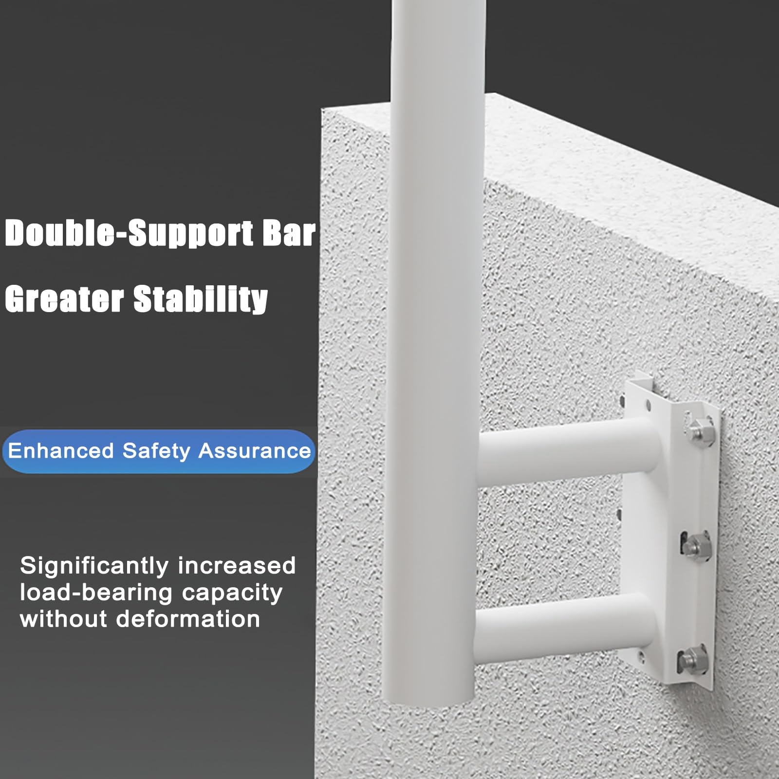 Poste de Montaje de Acero Resistente a la Intemperie para cámaras de Seguridad, Soporte de Pared para una o Dos cámaras, 1,5 Metros/5 pies de Altura, Color Blanco.