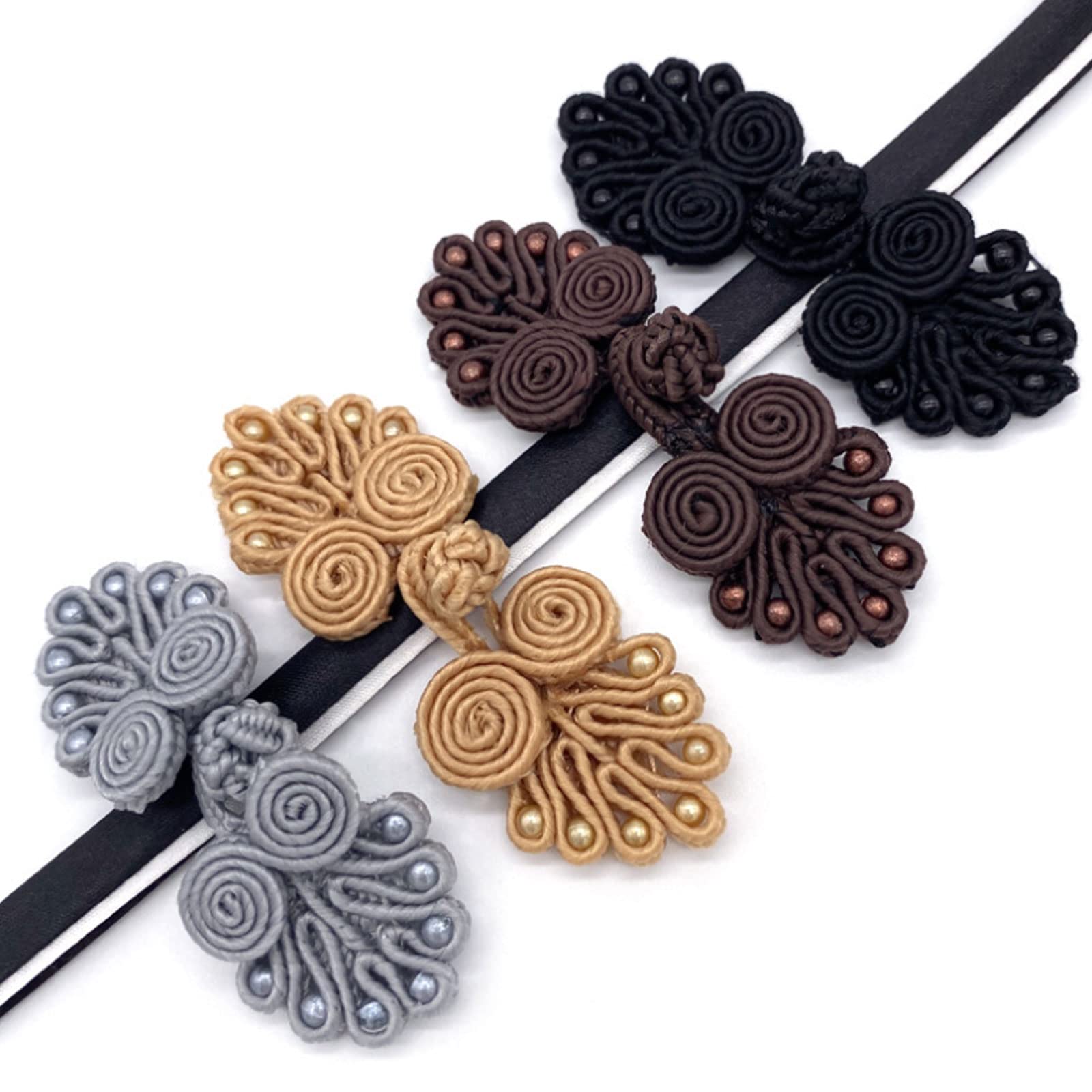 10 Paar Chinesische Knoten-Knöpfe – Aus Polyester, 9 Cm, Zum Annähen