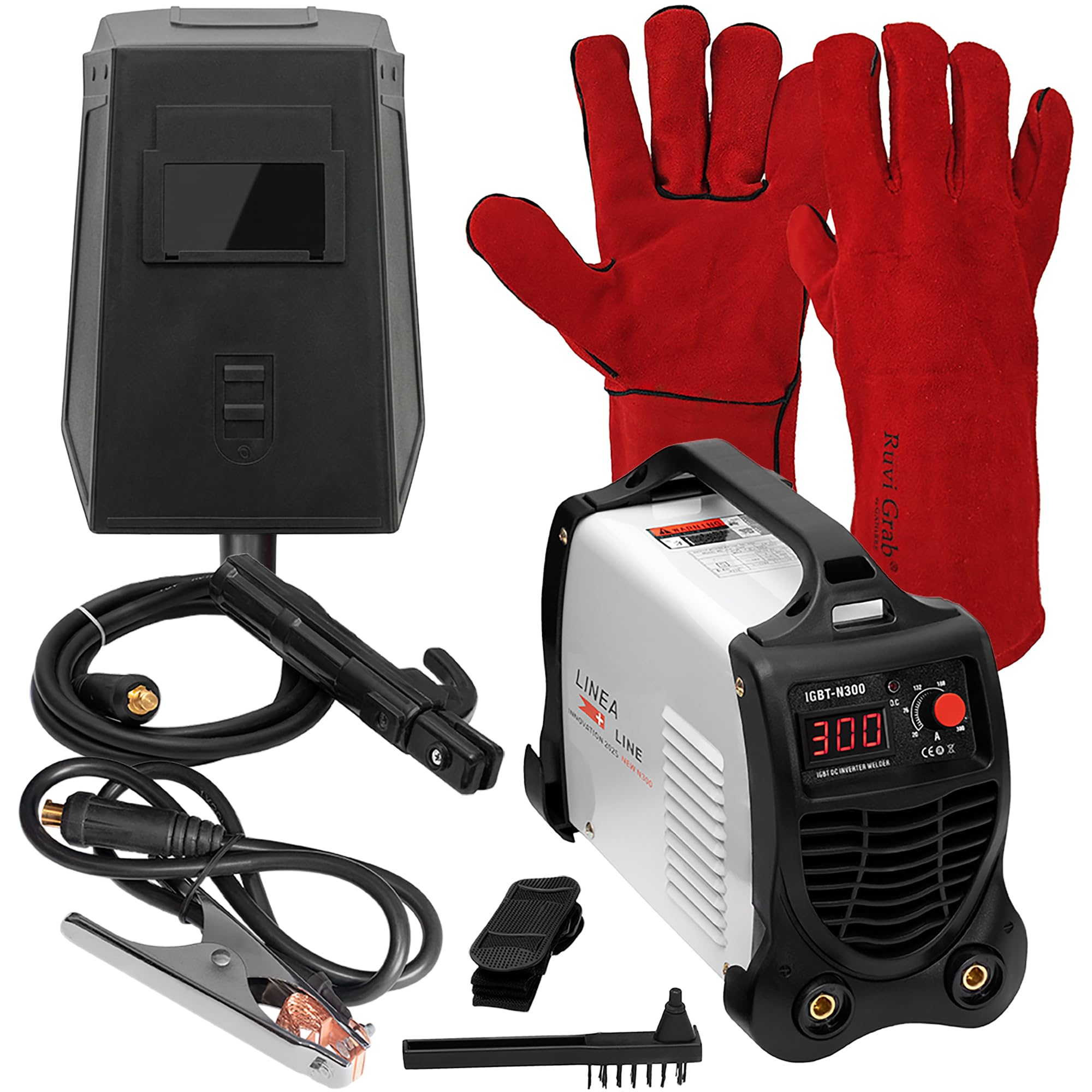 Linea Professional Inverter Welder 300A, Electrode Welding Machine | with WELDING GLOVES, Electrode Welder, IGBT Welding Group, Inverter Welding Machine