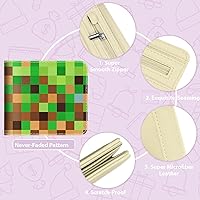 Vista 71 de Cartera de cuero de dibujos animados para mujer, c-mármol azul, Lindo