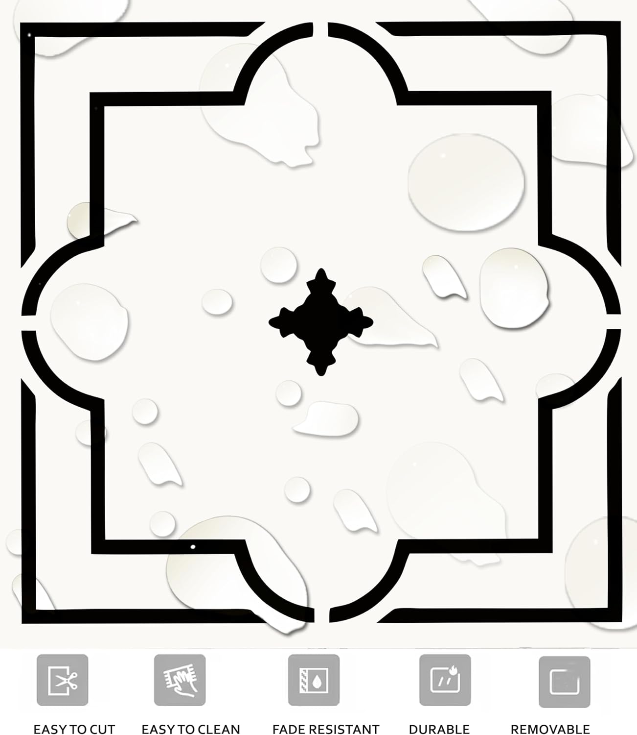 Dallas Bleucoin Peel and Stick Floor Tiles Anti-Slip Vinyl Decals for Home, Kitchen, Bathroom Water Resistant DIY Renter-Friendly Flooring Solution (12, 8" x 8")