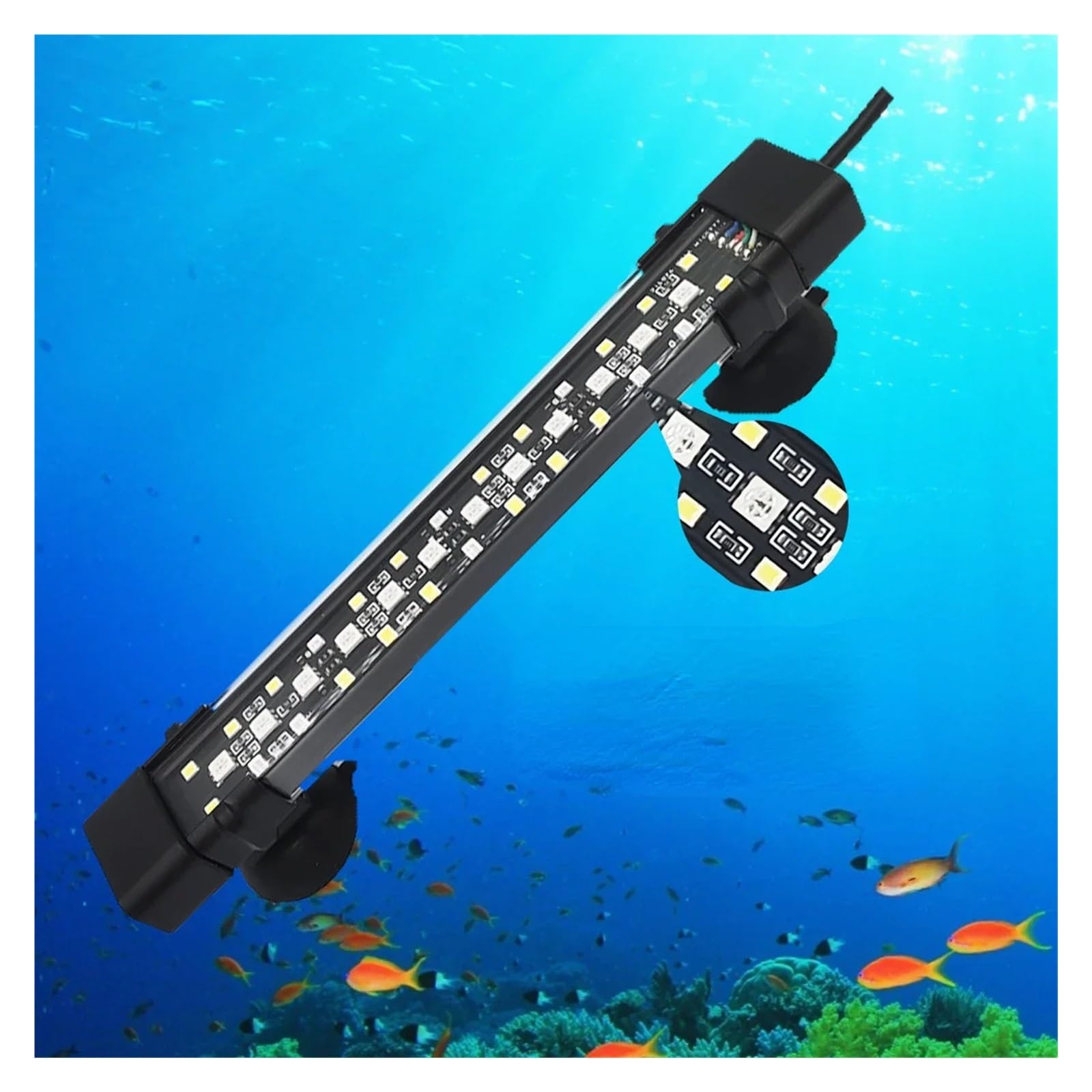 Luz LED de 20-70cm for decoración de Acuario, lámpara de Crecimiento de Plantas acuáticas, Resistente al Agua IP68(30CM,AU Plug)