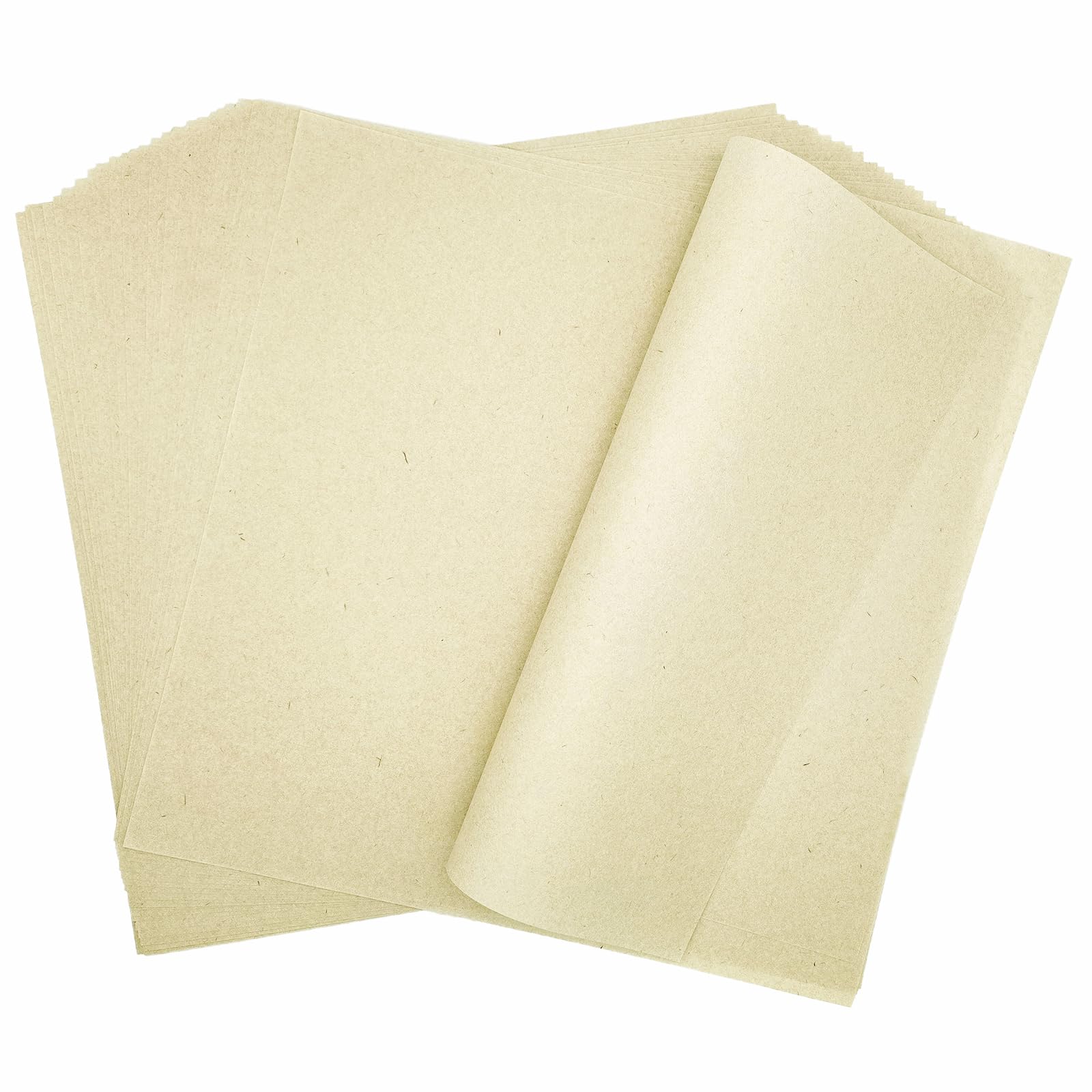 MLNSUNNY 50 Sheets of Natural Artist Teabag Paper for Mixed Media Art - Wet Strength Tissue Paper,Large Size 15.75"x15.75",Suitable for Cyanotype,Collage,Origami, Diary Making, and Gift Wrapping
