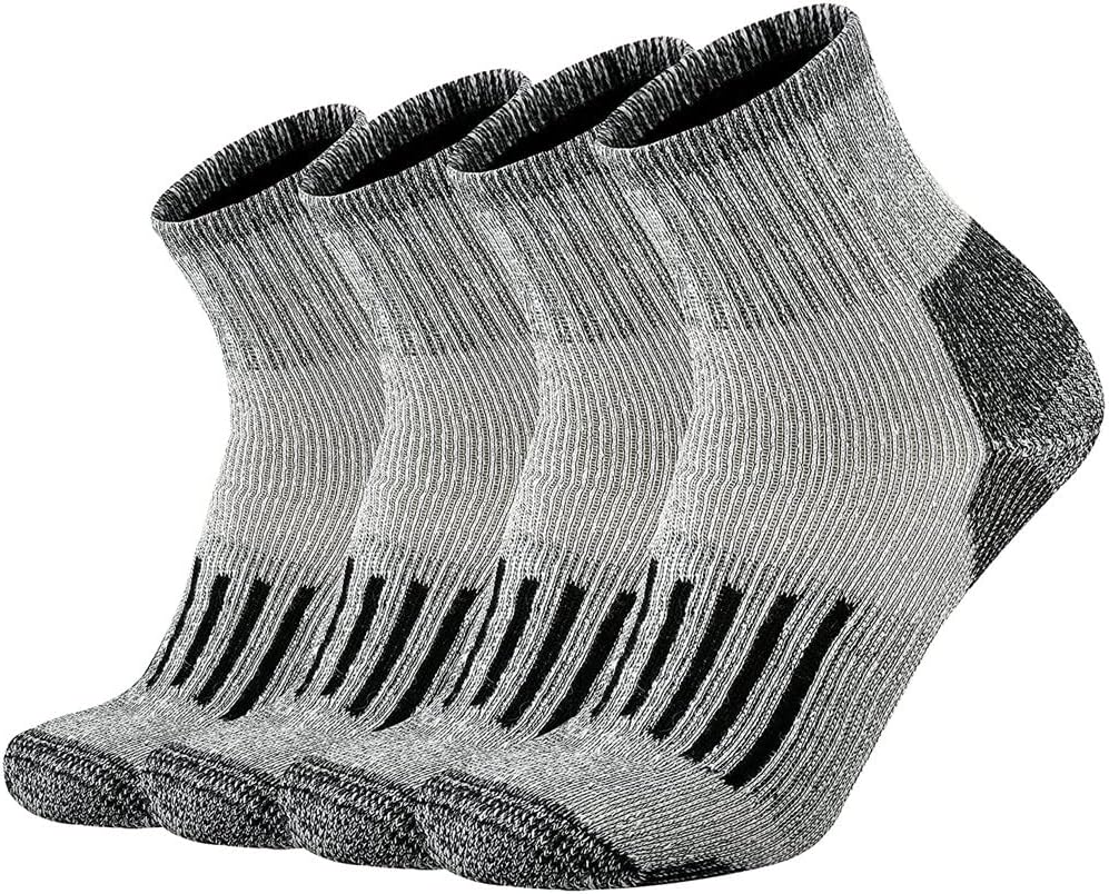 HBJWOV 4 Pairs Wool Socks Men Winter Thermal Outdoor Hiking Ski Heavy Cushion Low Cut Socks Set(C)