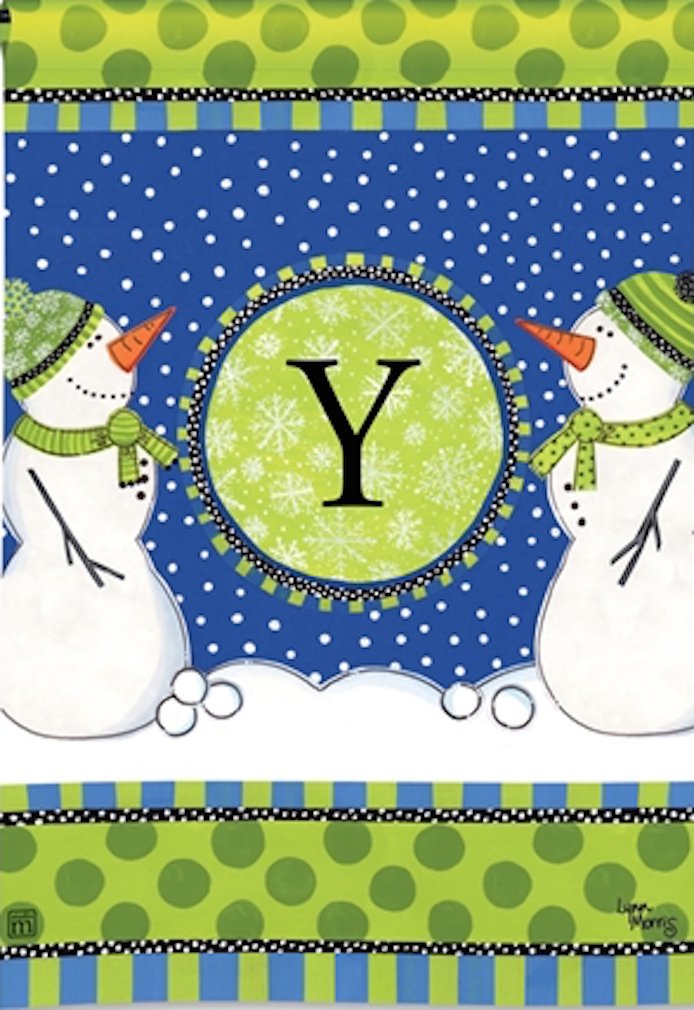 Breeze Art Winter Frolic Monogram"Y" Garden Flag #31269Y