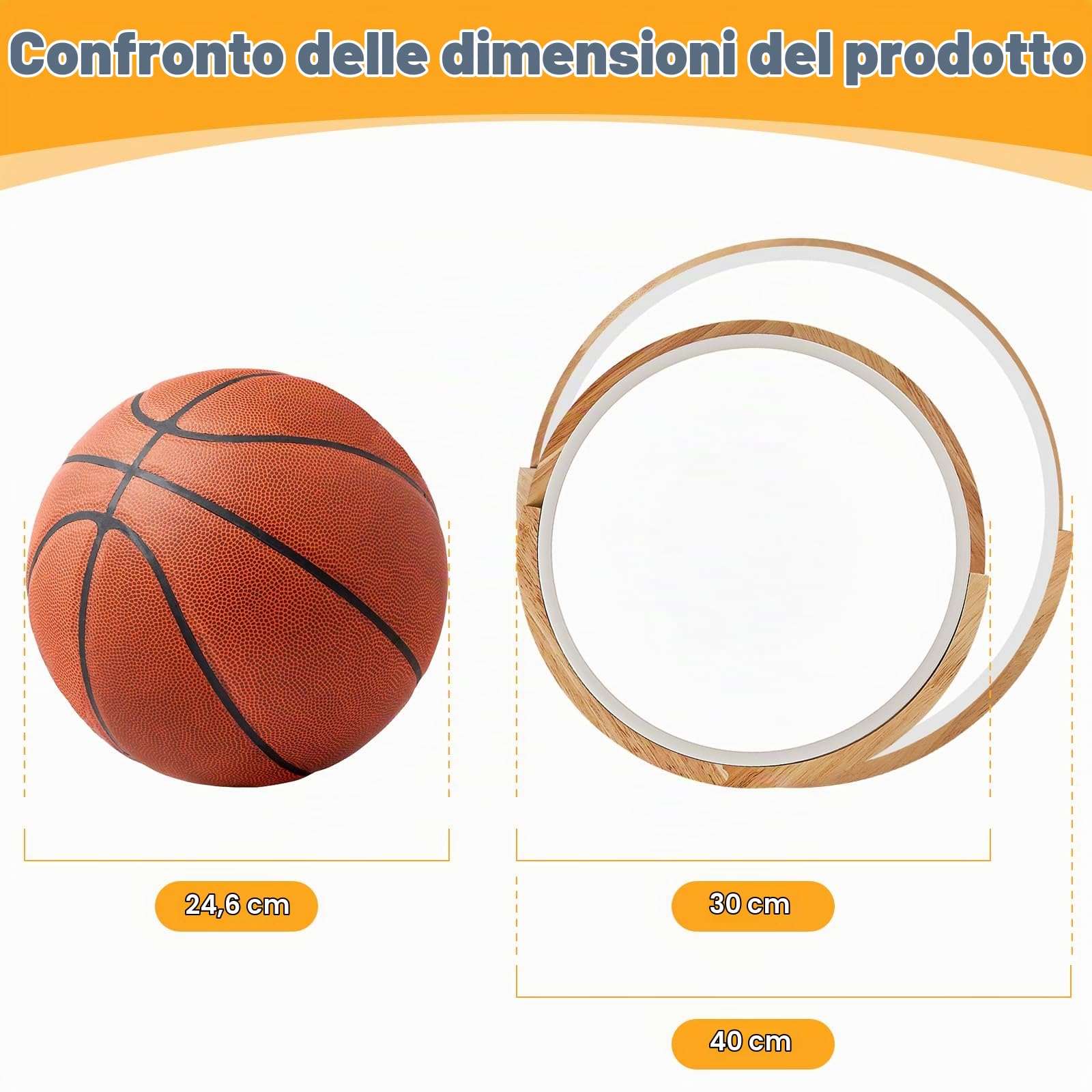 Plafoniera LED, Plafoniera Bianca 30cm, Lampada 24W con Legno per camera da letto, soggiorno, cucina, corridoio, sala da pranzo, 4000K