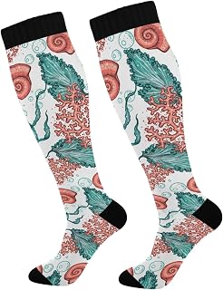 874 Crew Athletic Socks Underwater World Running Socks Non Slip Walking Socks Breathable Dress Crew Socks For Running Travel Hiking 40cm