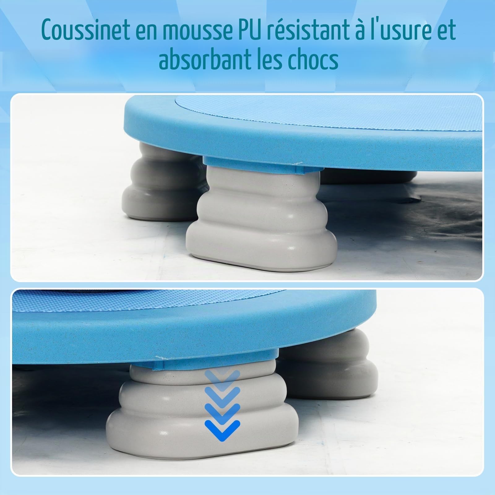 Trampoline sensoriel pour enfants, mini trampoline sans main courante, faible élasticité pour enfants autistes, appareil d'entraînement sensoriel pour garçons et filles, facile à monter