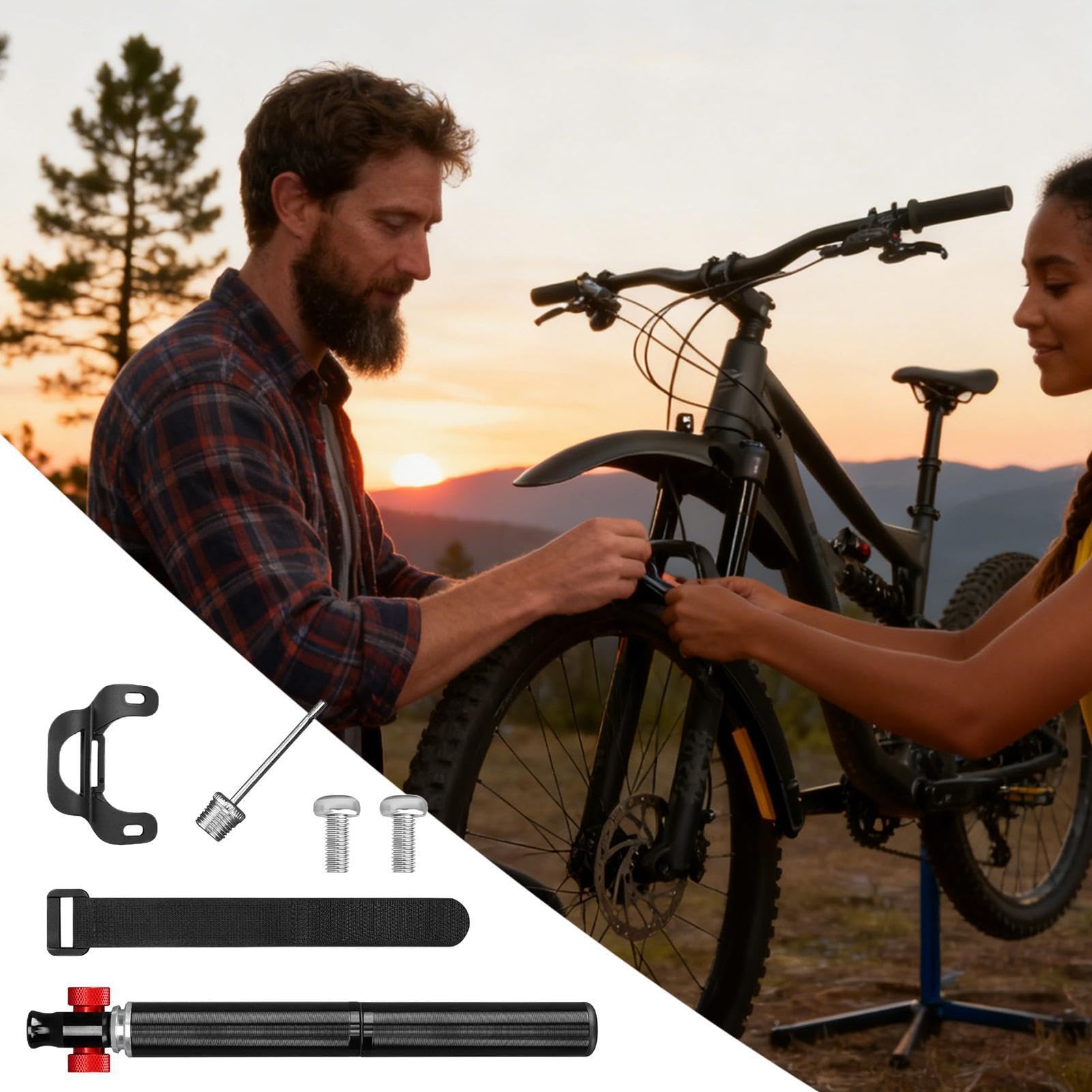Pompa Portatile Per Pneumatici Da Bicicletta Gonfiatore Leggero Bici | Mini Pompa Aria Bicicletta per pallacanestro pallavolo calcio salvagente spostamenti ciclismo