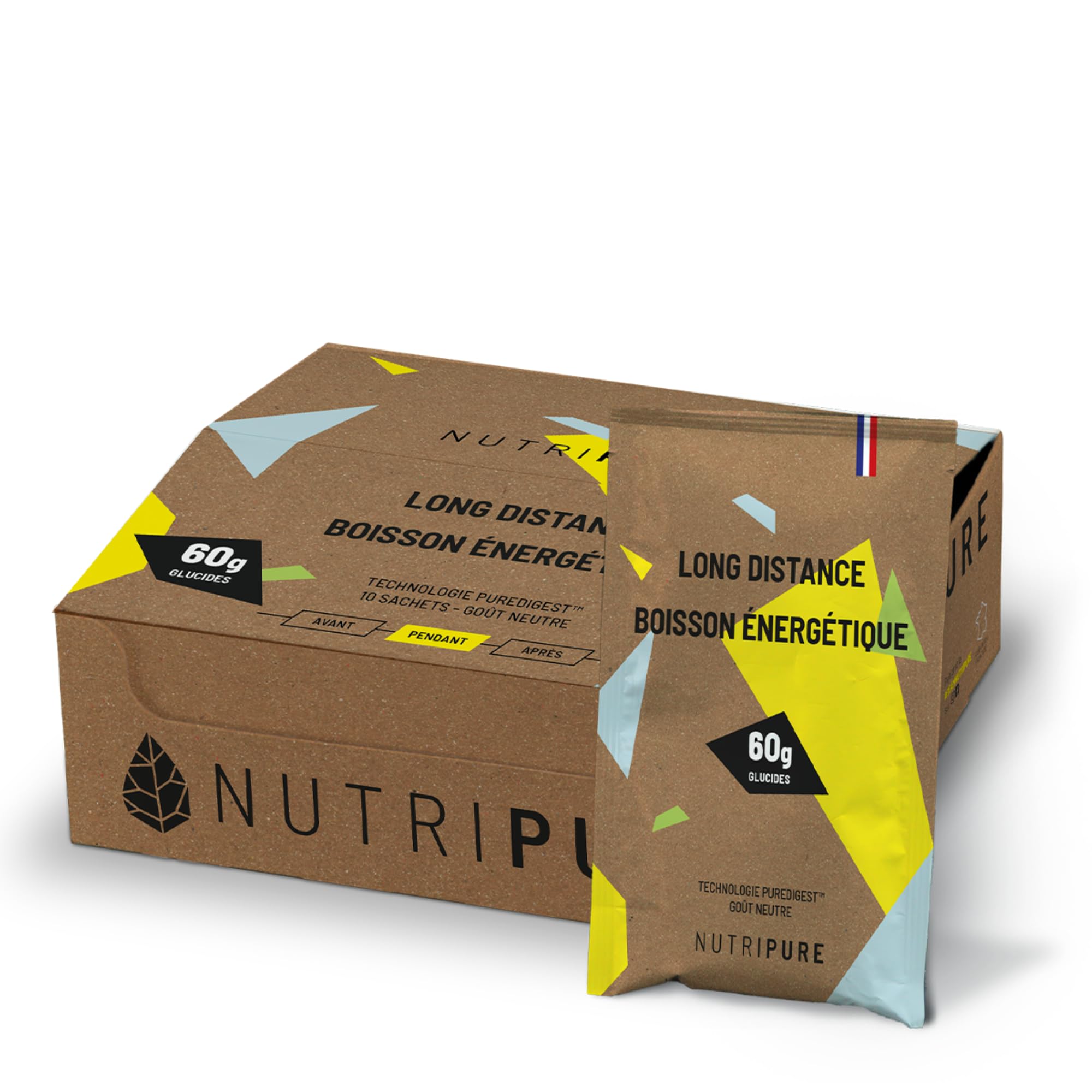 Boisson Énergétique Long Distance 60g – Formule experte pour les efforts >1h30 : 60g de glucides, BCAA, électrolytes pour performance et confort digestif
