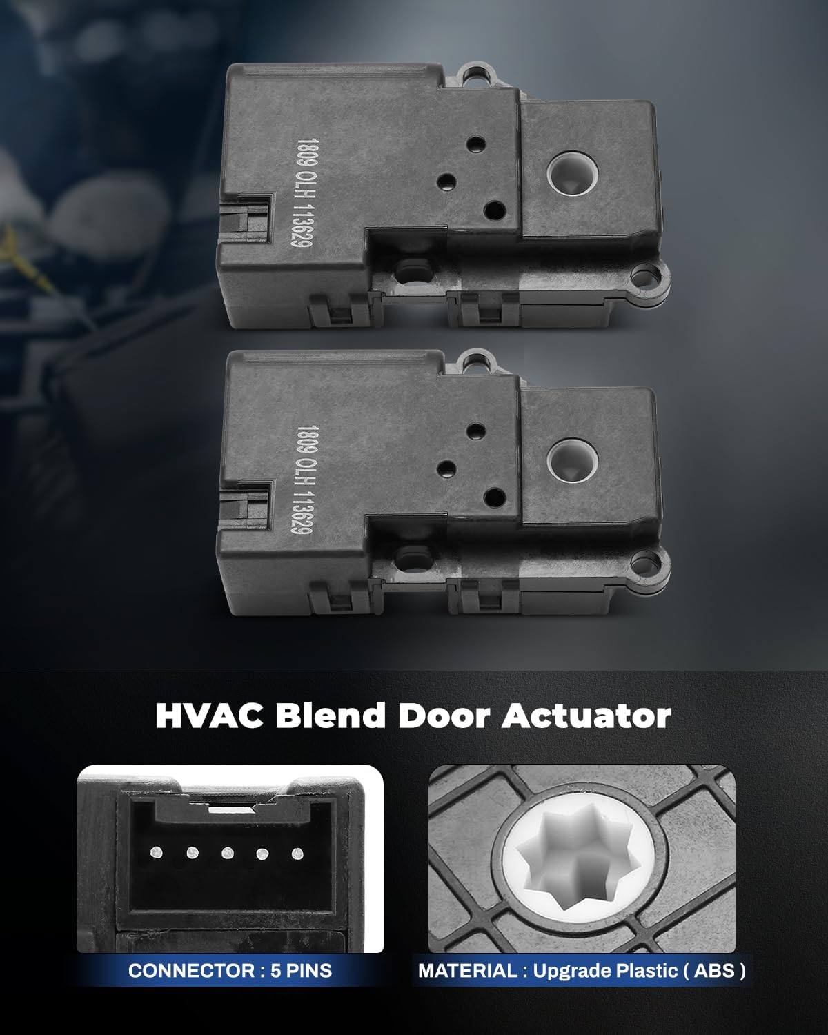 LUJUNTEC 2PCS Blend Door Actuator Replaces 604-130 Replacement For 2002-2006 for Chevy Trailblazer EXT 2002-2006 for GMC Envoy XL, Air Door Actuator, HVAC Blend Control Actuator