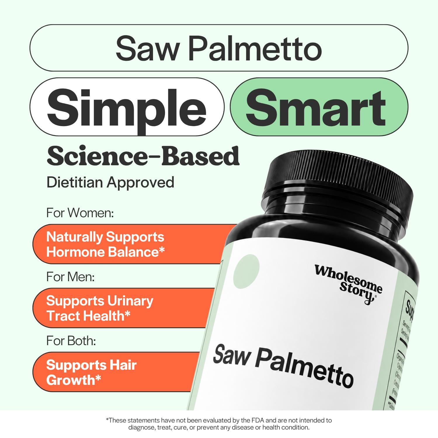 Saw Palmetto for Men and Women | Saw Palmetto Extract & Powder Blend | Hormonal Balance, Urinary Health & Androgen Support | Support Hair, Skin, and Nail Health | 500mg Capsules | 100 Day Supply — Amazon image 3