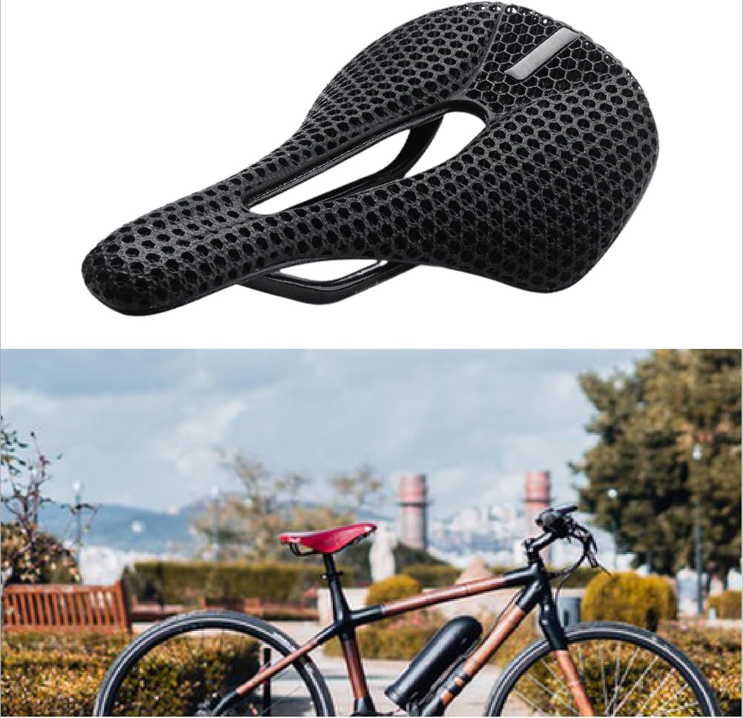 Odi-3Dプリント　カーボンファイバー製サドル Onirii-軽量カーボンファイバー3Dプリント自転車シート,耐衝撃