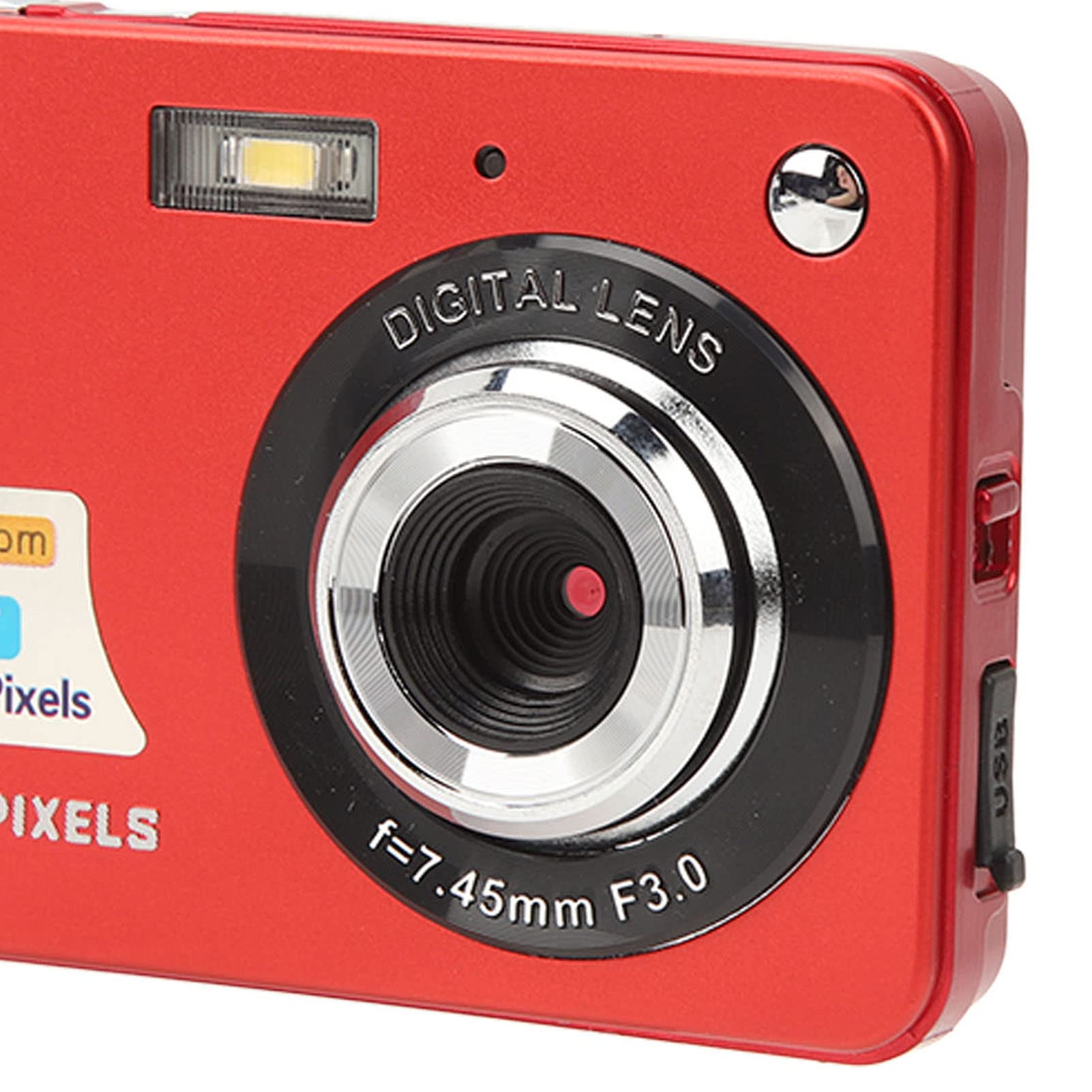 Fotocamera Digitale, Videocamera 4K 48MP, Fotocamera con Zoom 8X Antivibrazione con Schermo LCD da 2,7 Pollici, Registratore Videocamera per Vlogging per Raveling, C3 48, Rosso