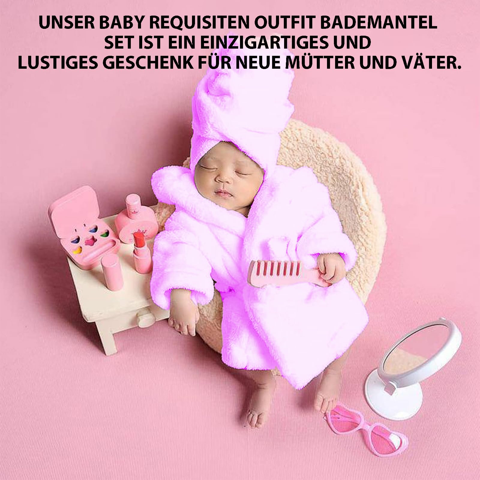 Neonato Fotografia Puntelli, Viola Vestiti Baby Photoshoot, Costume Neonato Telo da Bagno Vestito con Pantofole e Cetriolo, Prop Outfit per 0-3 mesi (Viola)