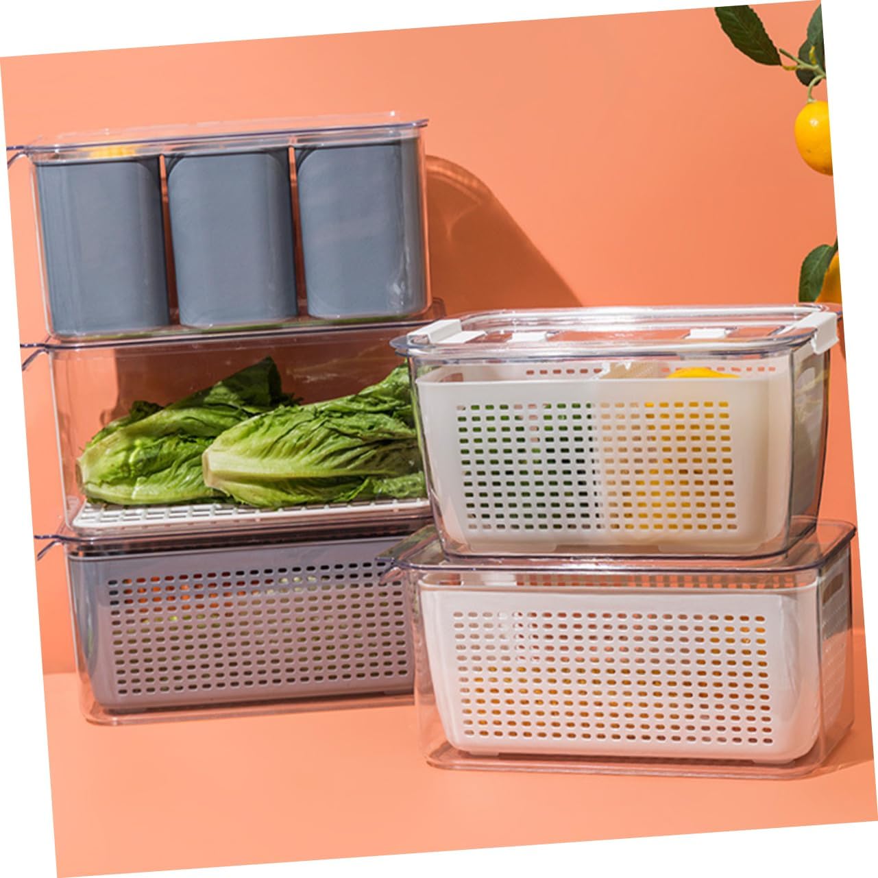 1pc Refrigerator Storage Box Lid Kitchen Food Preservation Container for Fruits and Vegetables Fridge Organizer and Sealed Design for Home and Restaurant Use