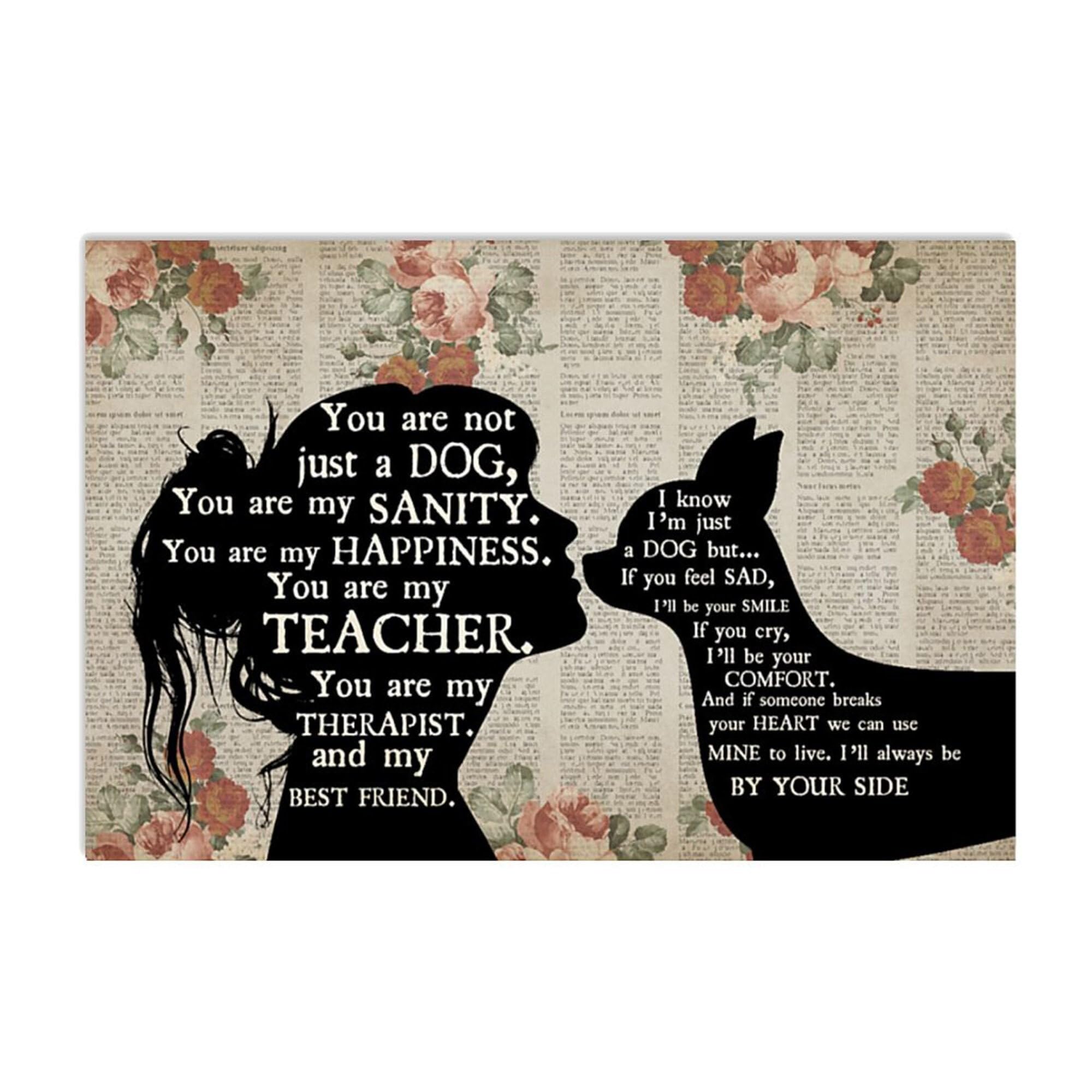 Nuboxx Chihuahua Girl Therapist Friend Horizontal Poster Chihuahua Poster Dog Lover Gift For Dog Owner Home Decor Wall Art metal tin sign 6x8 inches