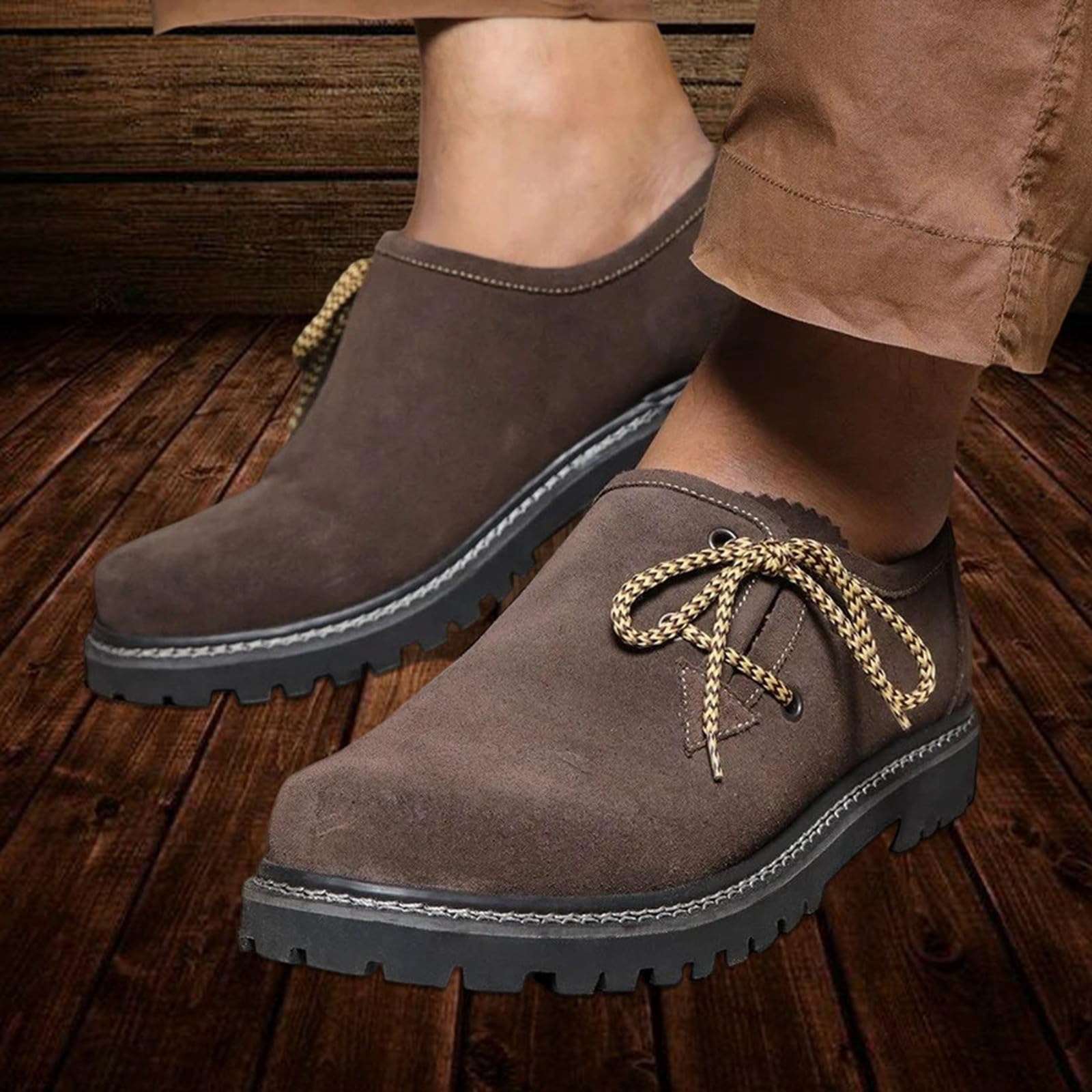 Generisch Trachten Haferlschuhe Trachtenschuhe Original-Handmachart Lederschuhe Wildleder