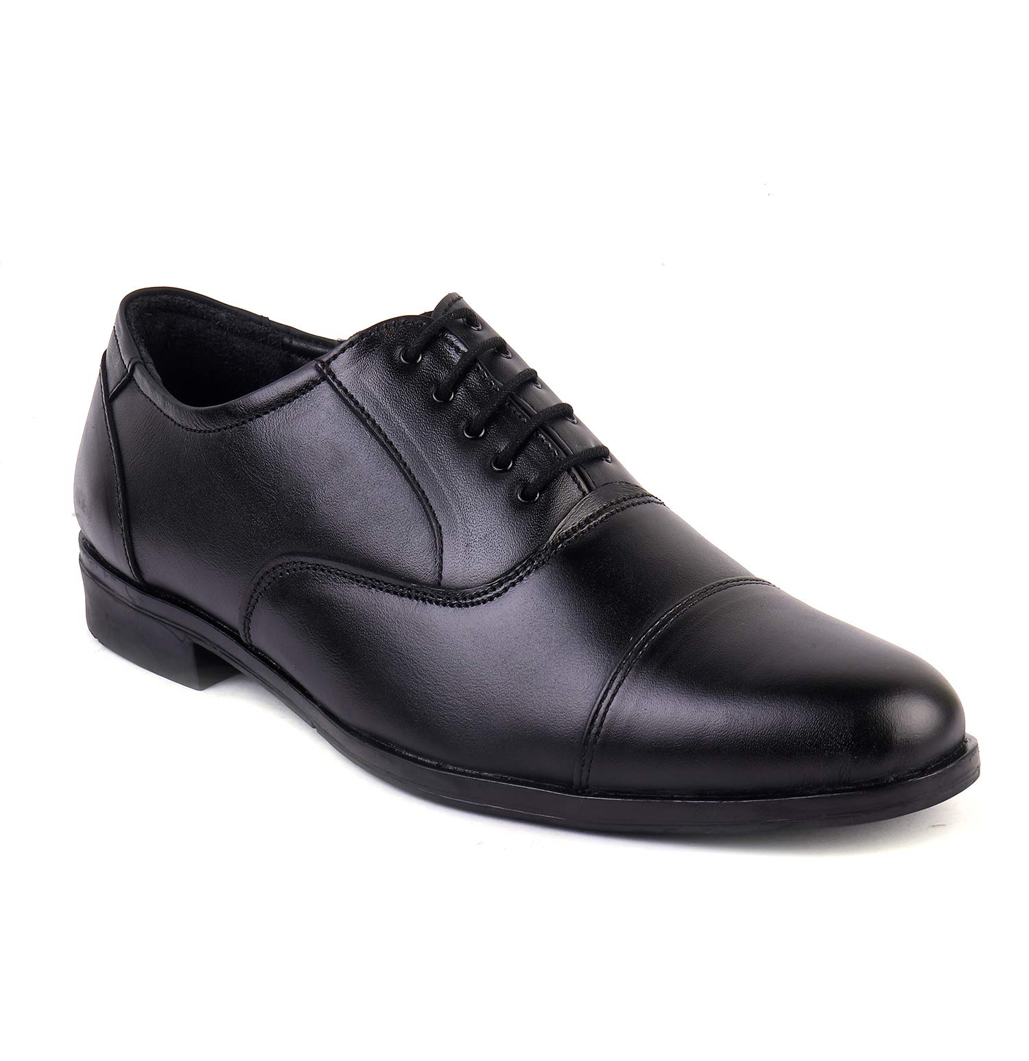 XY HUGOXY HUGOY Black Leather Oxford Formal/Casual Wear Golf Shoe, Men's Size 6 UK, Boys, Low Top, Lace-Up, Cap Toe, Leather Sole & Insole, Comfortable & Durable