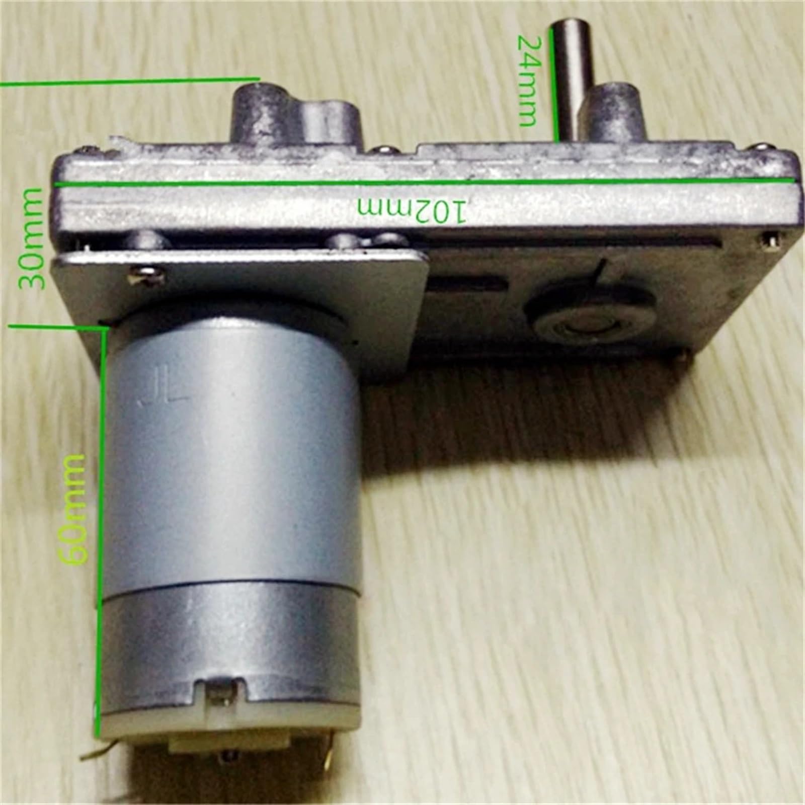RS-555 Silnik z przekładnią prądu stałego 12 V 24 V DIY konsola do gier 8 mm, wał, całkowicie metalowy niski poziom hałasu (silnik wału D 50 mm, 24 V 57 obr./min)