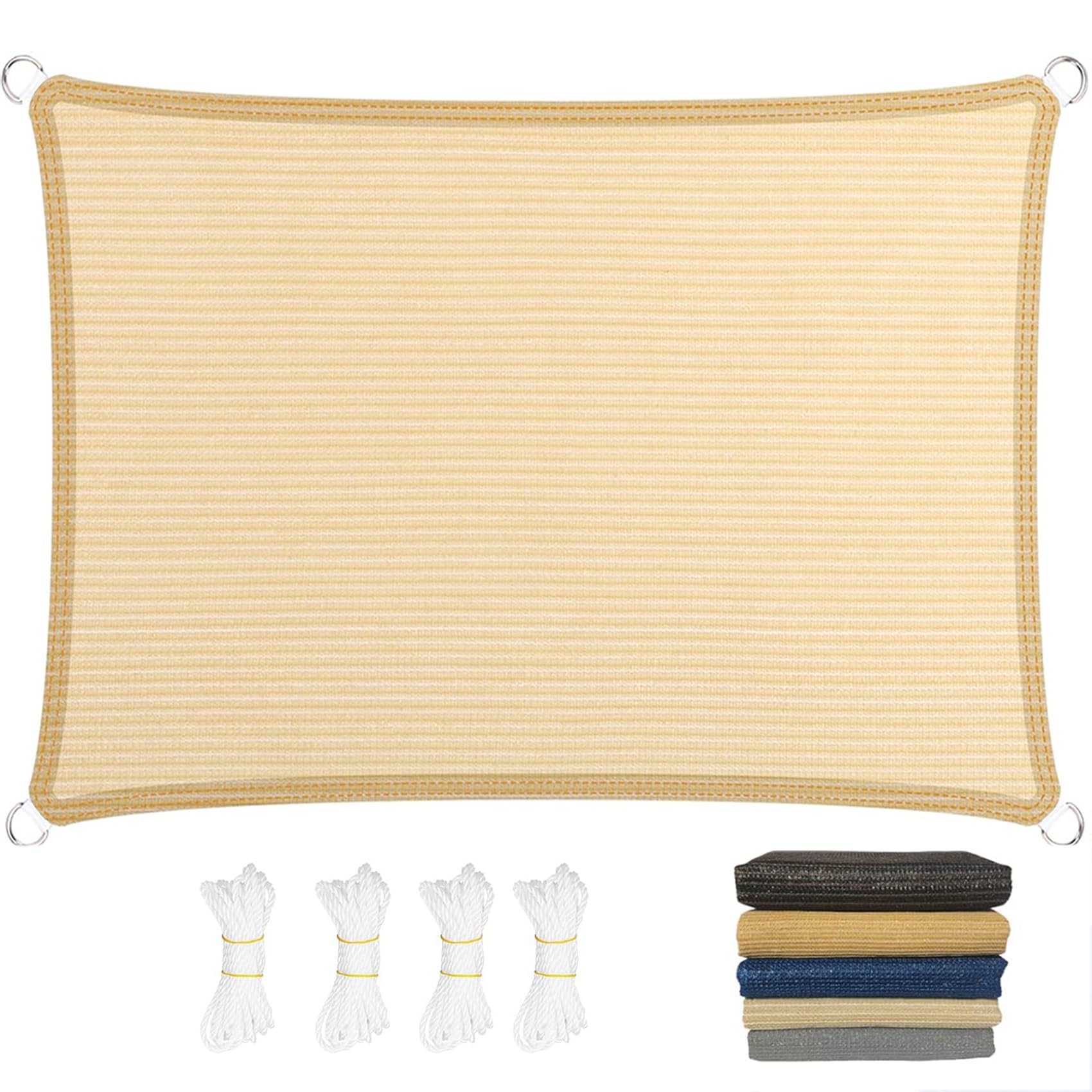 Toile d'ombrage beige 400x600 respirante et perméable pour une protection solaire