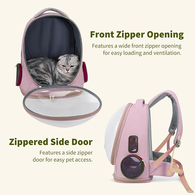 Foto 4 de 6 de PETCUTE Mochila Transportín Perro,Mochilas para Gatos y Perro,Cápsula Espacial,Bolsa para Mascotas Portátil…