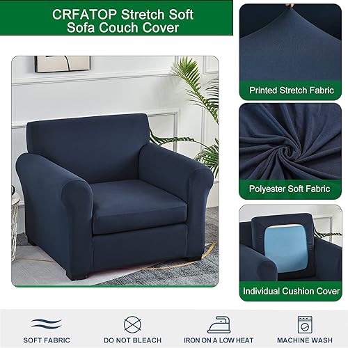 Miniatura 2 de CRFATOP Fundas elásticas para silla, fundas para sofá, fundas para sofá, fundas lavables para sillón, protector de muebles con parte inferior