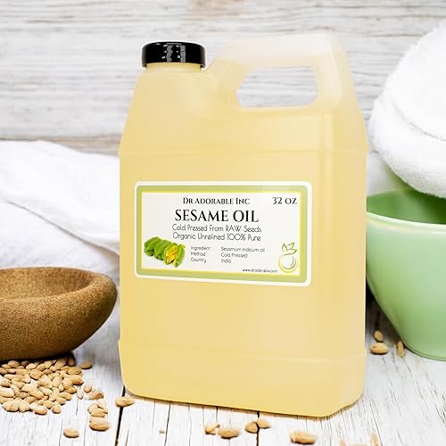 Miniatura 2 de Dr Adorable - 32 oz - Aceite de semilla de sésamo de semillas crudas - Sin refinar 100% puro natural orgánico prensado en frío