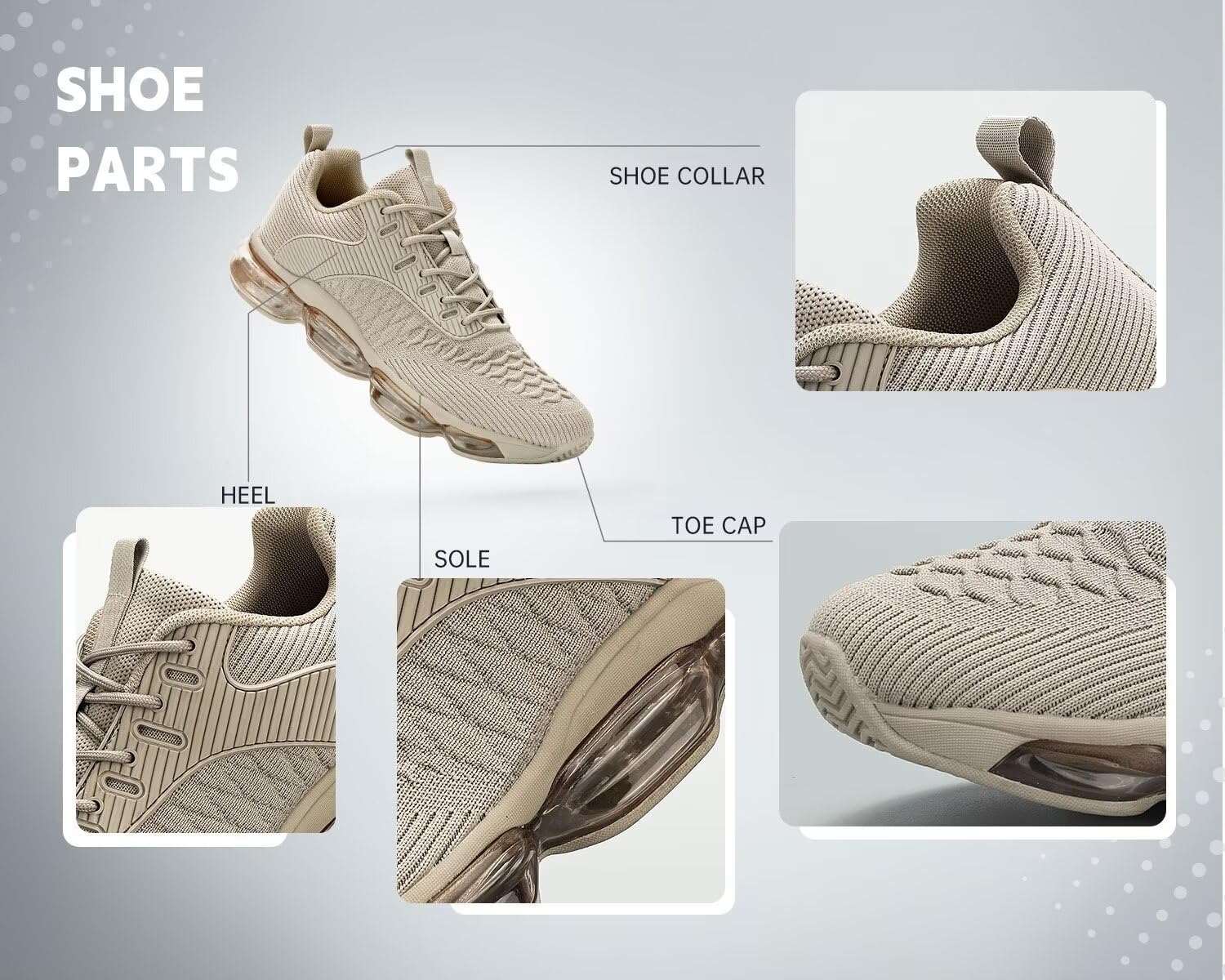 Kapsen Mens Running Shoes Air Cushion Tennis Walking Sneakers Casual Sport Gym Jogging