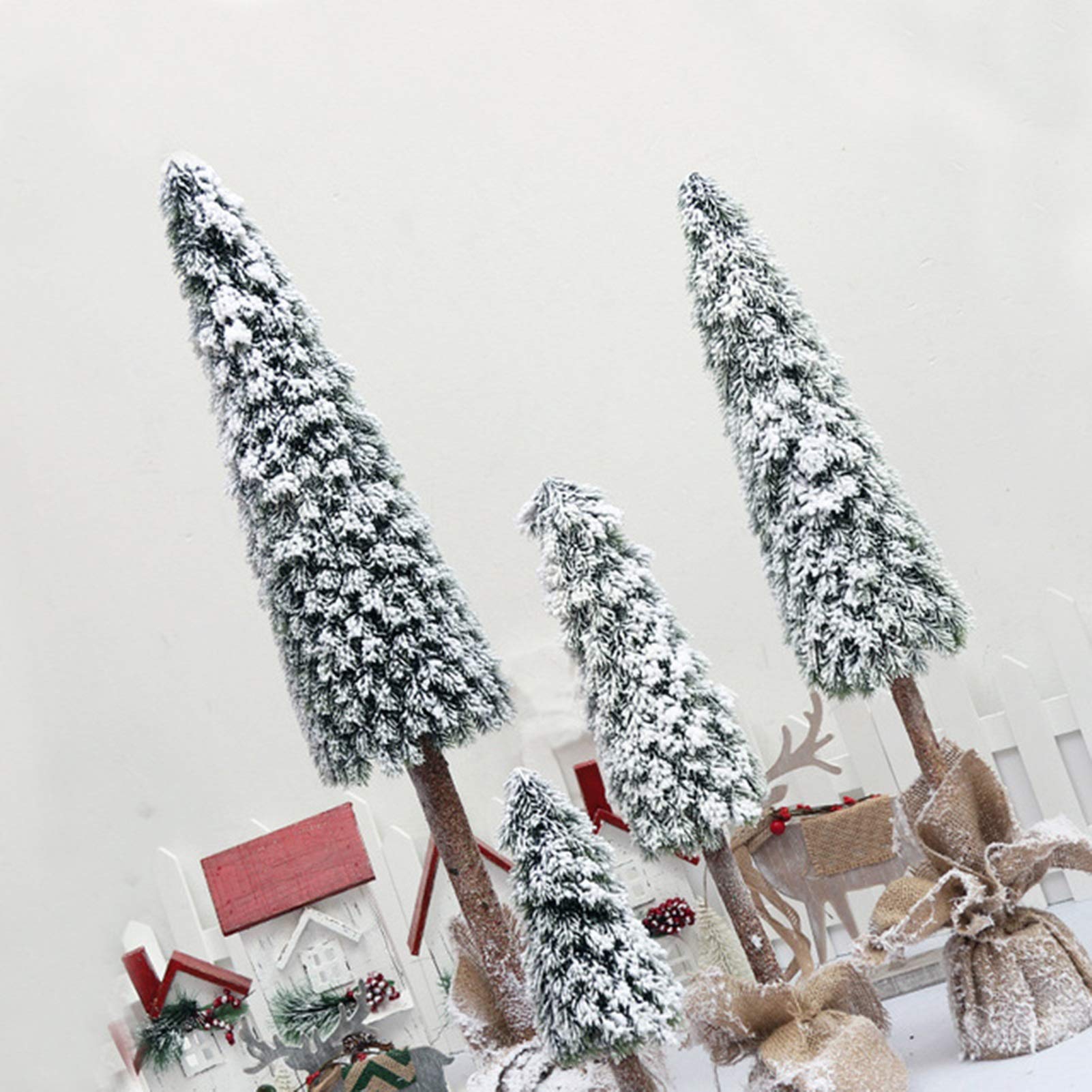 Weihnachtsbäume RENRUIRUI Simulation Beflockung Zeder Baum Home Office Esstisch Schreibtisch kleine Urlaub Dekoration (Size : 60cm)