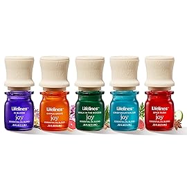 Lifelines Essential Oil Blends, Pure Joy 5-Pack - Blended Essential Oils with Precision Pump for Aromatherapy Diffusers - Long-Lasting Scented Fragrance