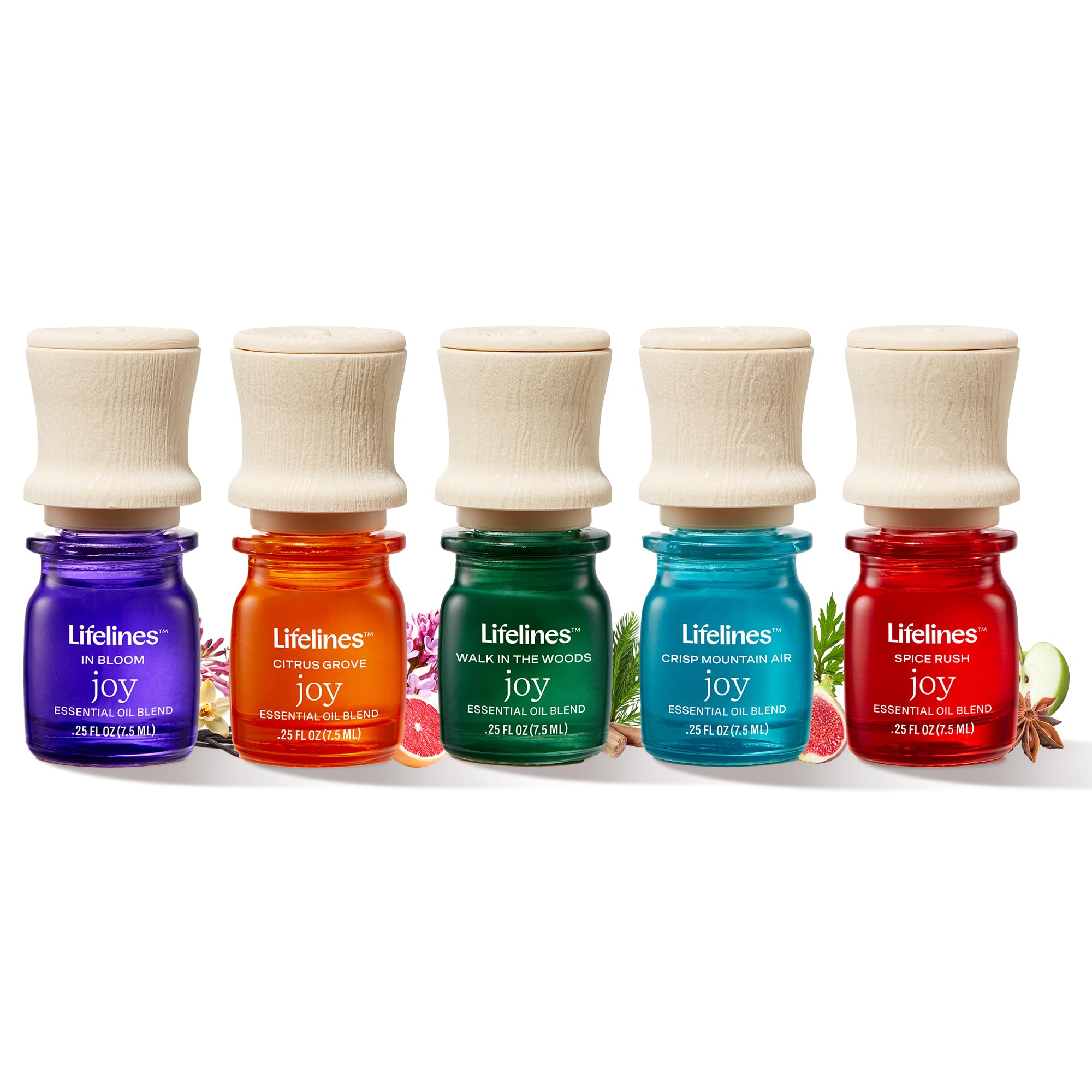 Lifelines Essential Oil Blends, Pure Joy 5-Pack - Blended Essential Oils with Precision Pump for Aromatherapy Diffusers - Long-Lasting Scented Fragrance