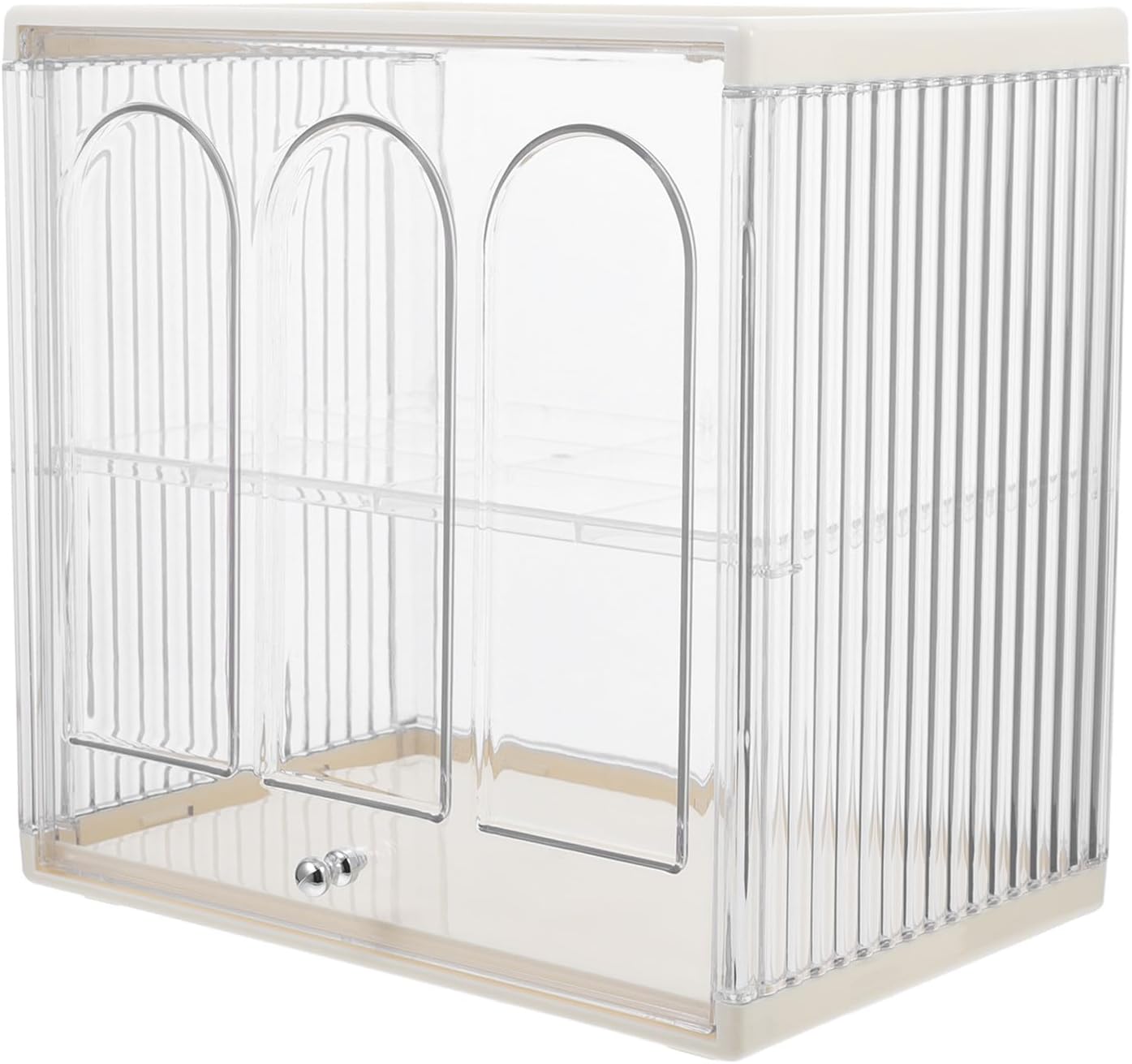 Zerodeko Double Layer Bread Box Plastic Toast Container with Lid 10-inch Kitchen Countertop Organizer for Bread, Sandwiches, and Bakery Storage