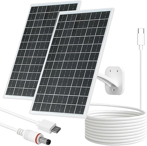 Miniatura 10 de FUTUREZEN Panel Solar de 10W para Cámara de Seguridad, Cámara de Rastro, Dispositivo Tipo-C, Cargador Solar con USB-C, Micro USB y Puerto DC Panel