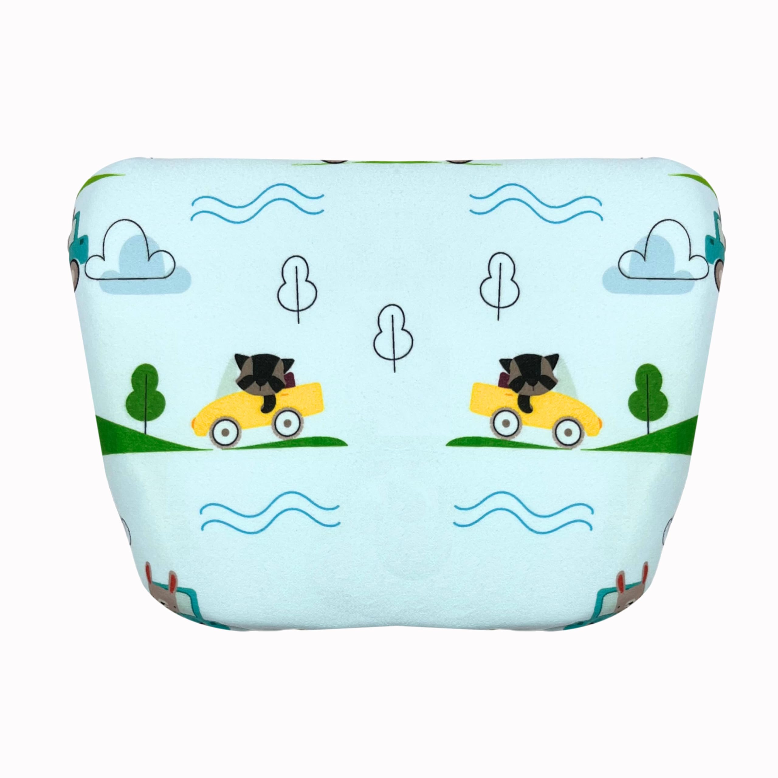 NEW COMERS® Memory Foam Kids Pillow with Washable Cover, Soft & Lightweight, Neck Support, for Ages 1-5 Years, 28x20x3 cm (Multi3)