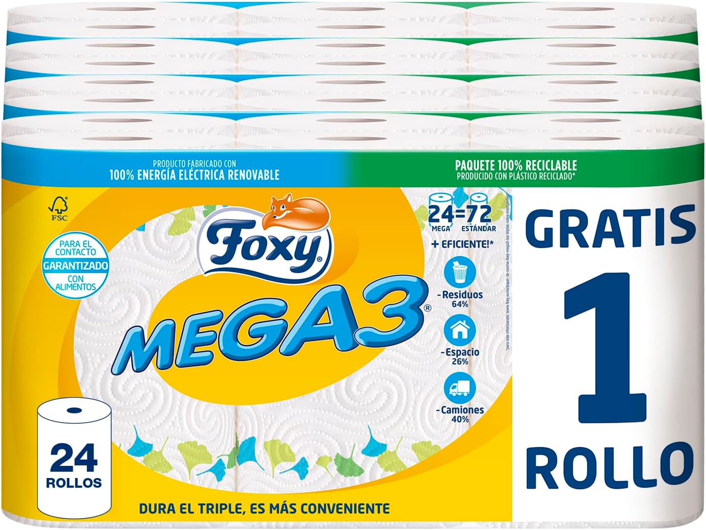 Essuie-tout Bounty 8 Rouleaux Triples épaisseur - 123 Feuilles Blanc - Taille A