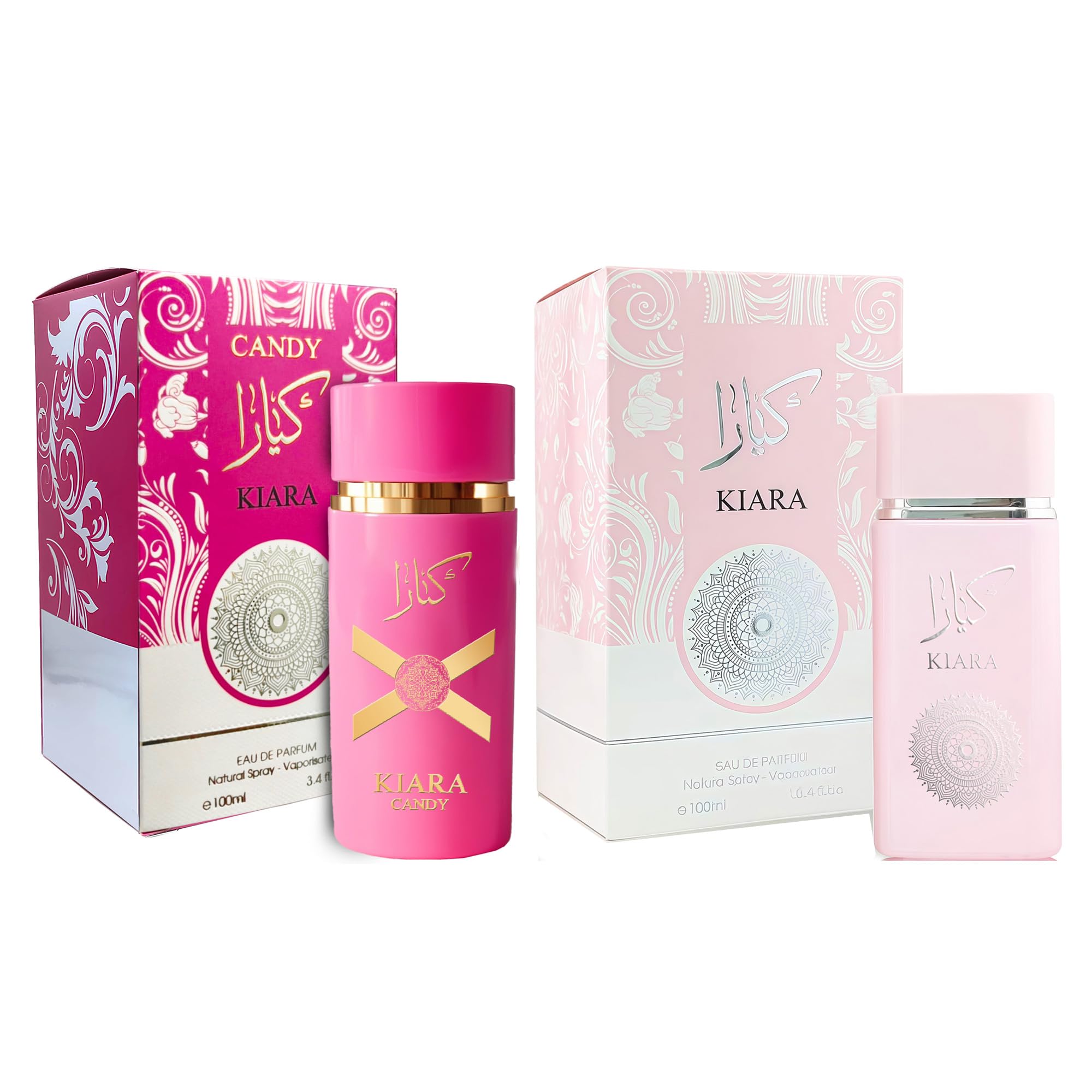 A CENTER Ka Candy &Ka Pink Perfume Set for Women - Floral Fragrance Gift Set with Gourmand, Fruity,Tropical,Vanilla| 3.4 Fl Oz Each Eau De Parfume for
