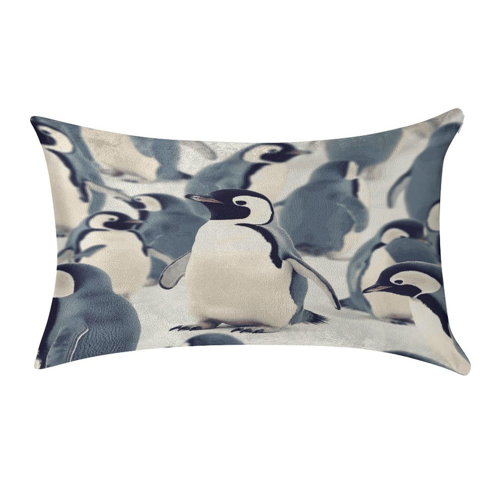 FekiLoot Cute Penguin Animal Pattern Pillow Covers Luxury Velvet Oblong Pillowcases Rectangular Throw Pillows Case Decorative Velvet Cushion Covers Ultra Soft Lumbar Pillow Shells 12 X 20 in