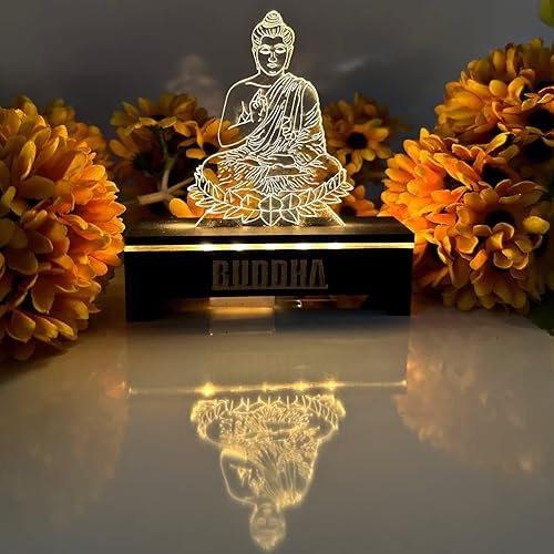 Miniatura 2 de Ilusión 3D Lord Buddha Siddartha Gautam con luz LED, Lord Buda para yoga, regalo, decoración del hogar, oficina, tablero de instrumentos de coche,
