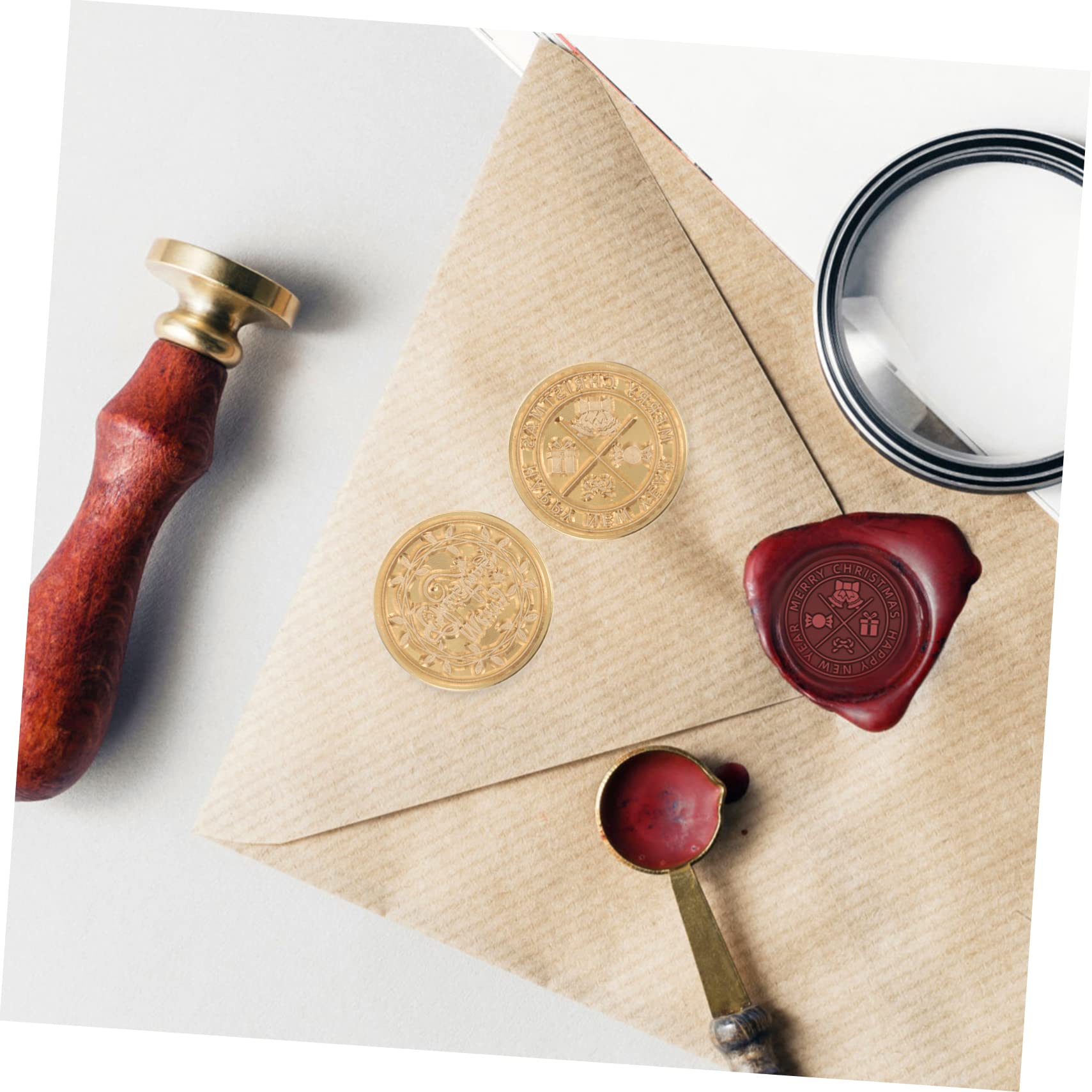 VILLCASE 16 Stk Weihnachtssiegelstempel Briefumschlagstempel aus Wachs Kerzenwachs-Siegelstempel slico prägestempel briefumschläge weihnachtswachssiegel stempelkopf langlebiger Wachsstempel
