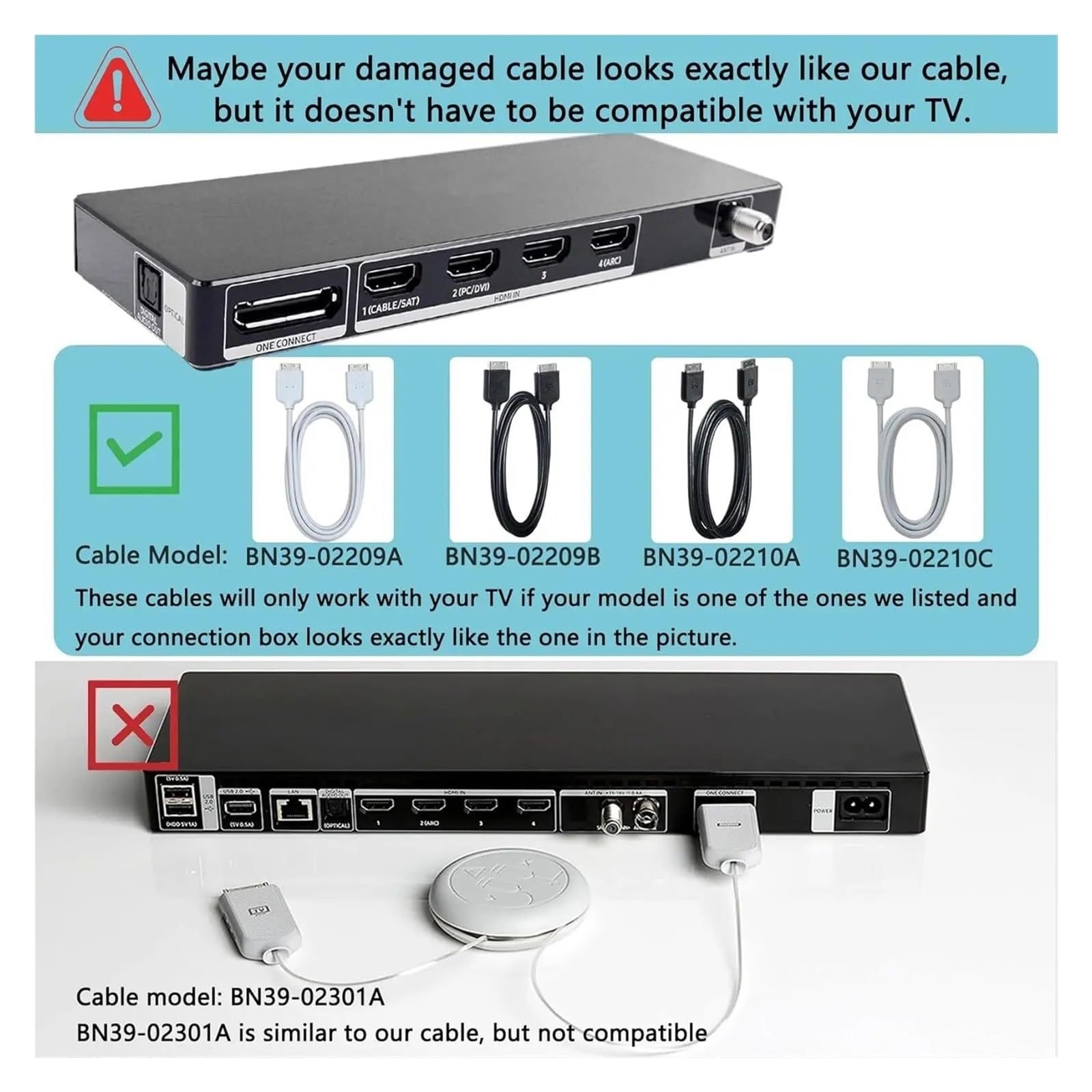 Cavo One Connect 2M BN39-02209B BN3902209B, Compatibile for Samsung, KS7000 KS7500 KS8000 KS9000 KS9500 KS9800 KS9810 TV Serie KS Display Accessori Filo