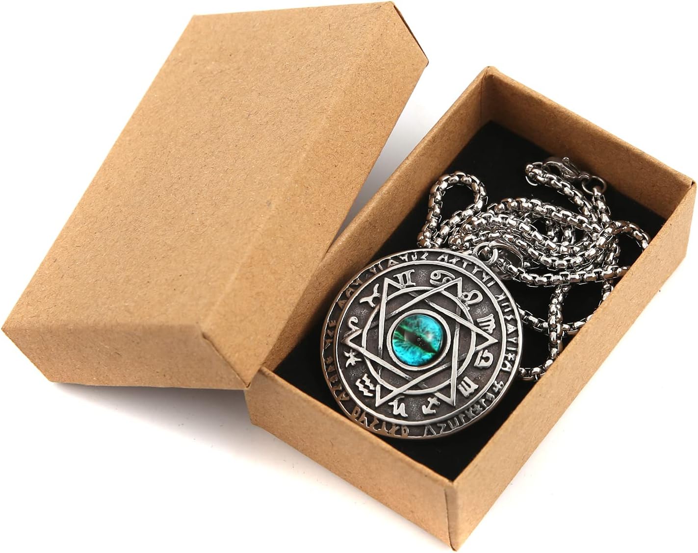 STWTR Red Eye Amulet Seal Solomon Hexagonal Star Twelve Constellation Pendant Blue Eye Stainless Steel Necklace - Image 6